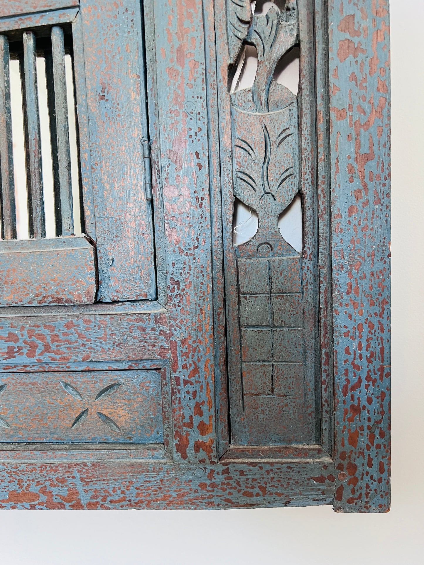 Beautiful Blue Balinese Window Mirror