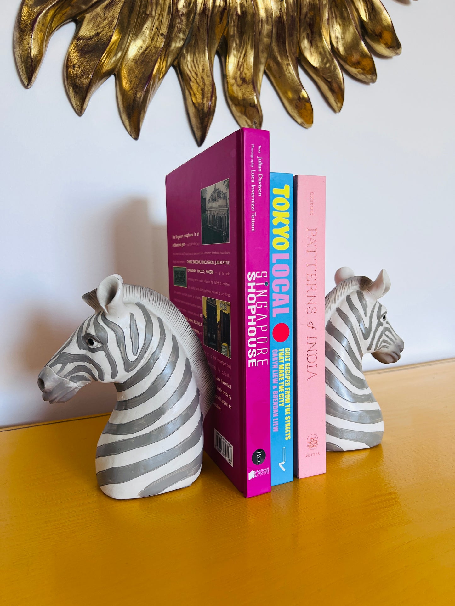 Funky Pair of Zebra Bookends