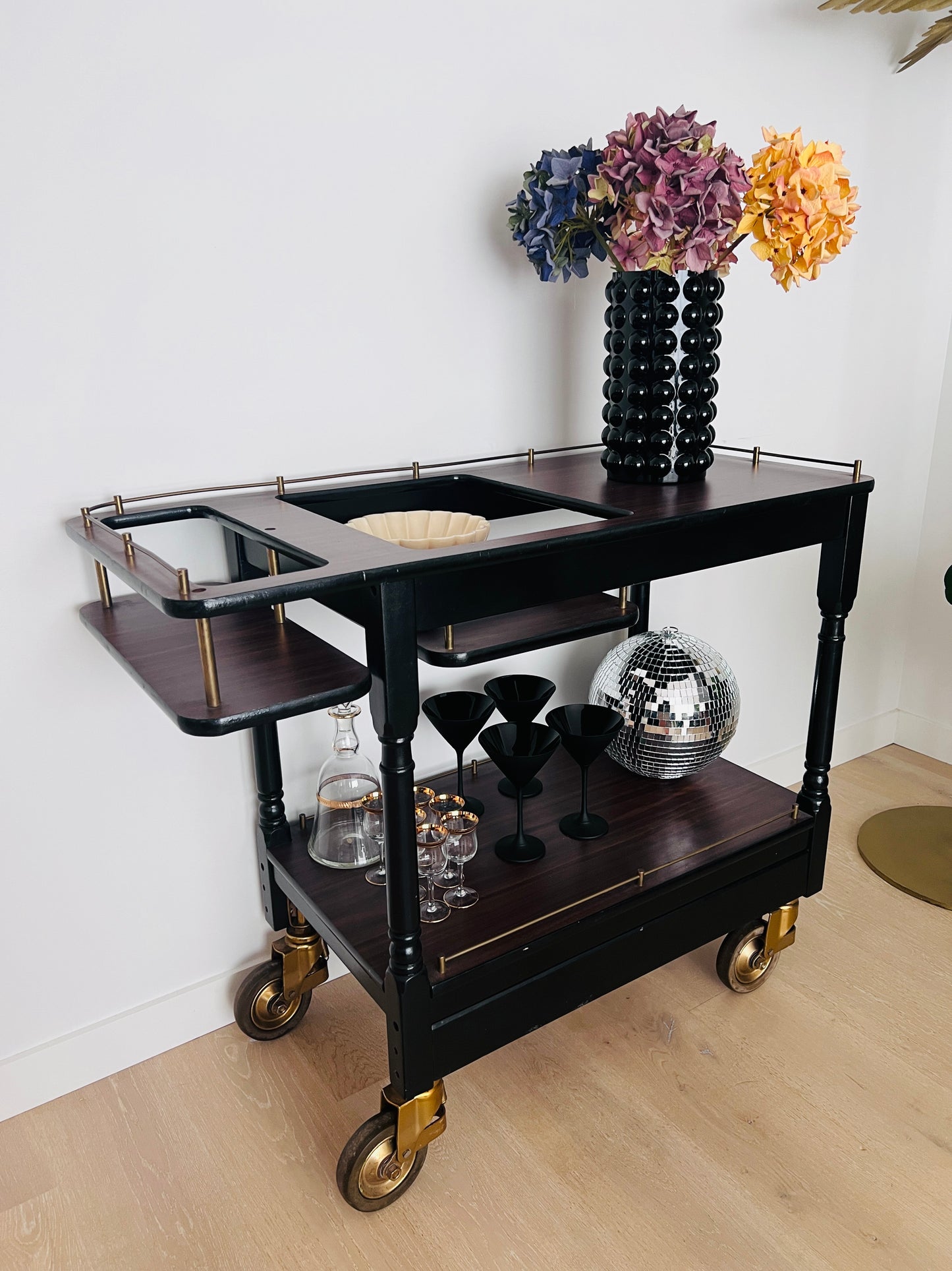 Stunning Fully Curated Mid-century Bar Cart