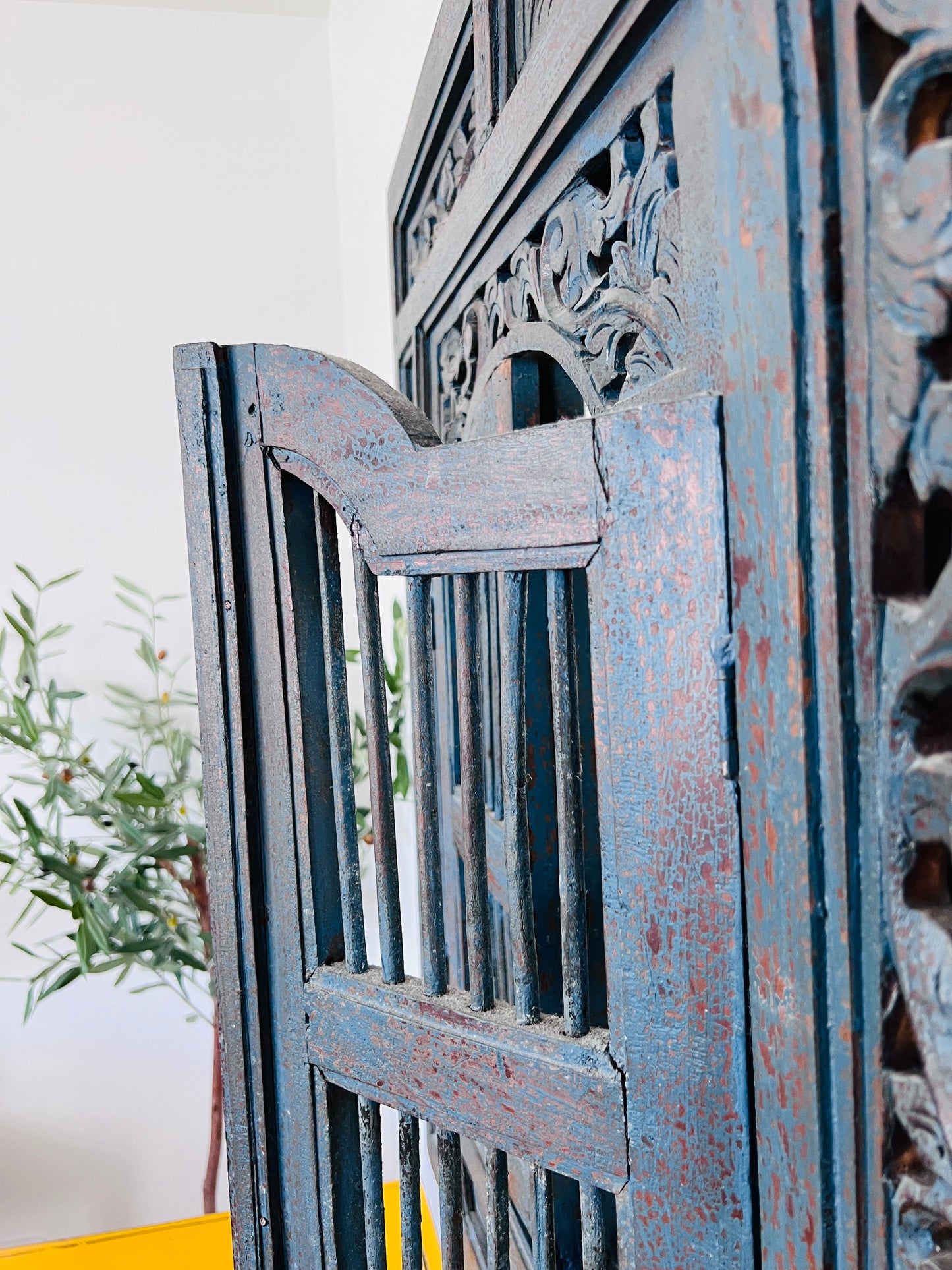 Beautiful Blue Balinese Window Mirror