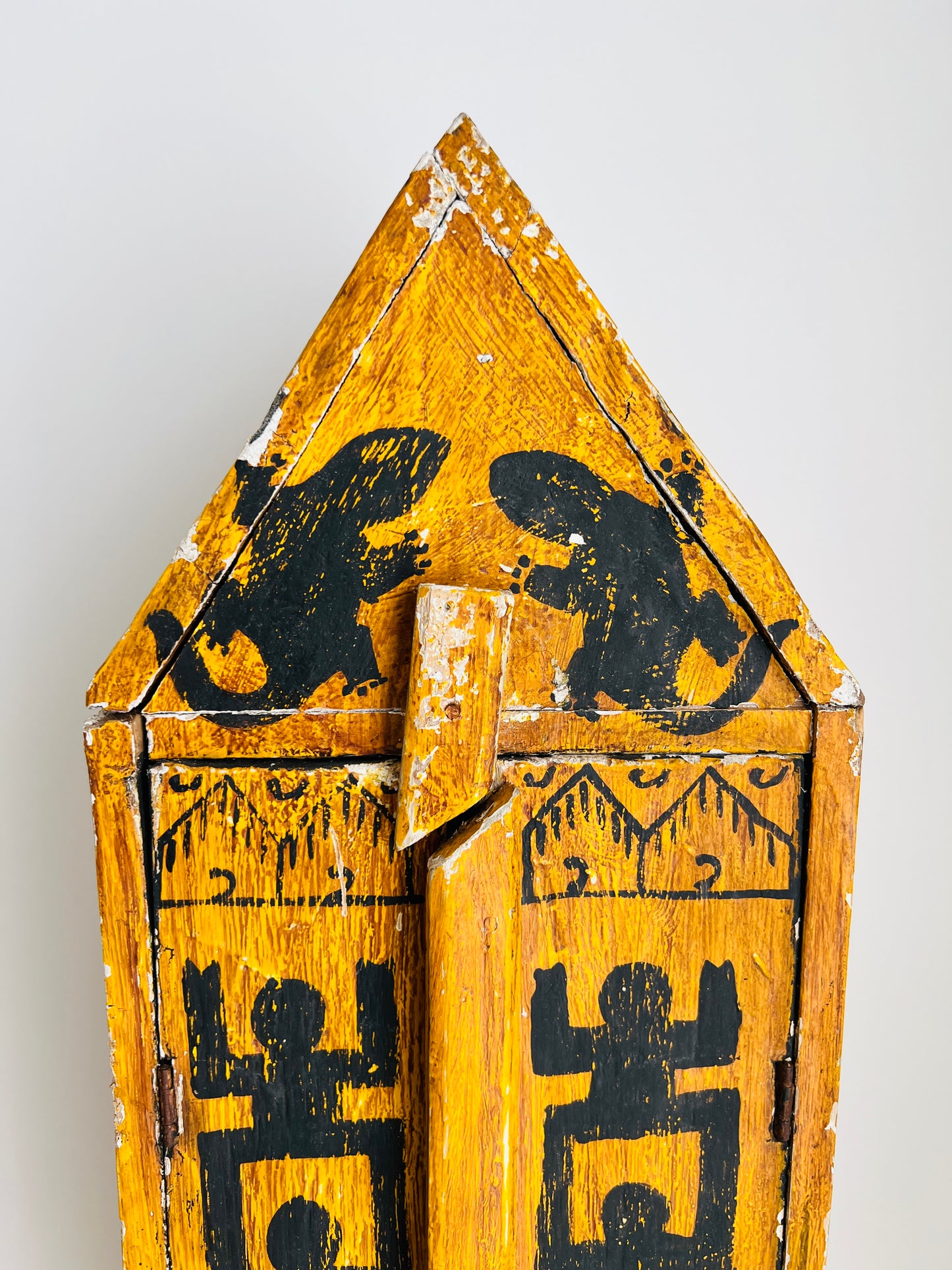 Funky Vintage Wooden Ethnic Cabinet