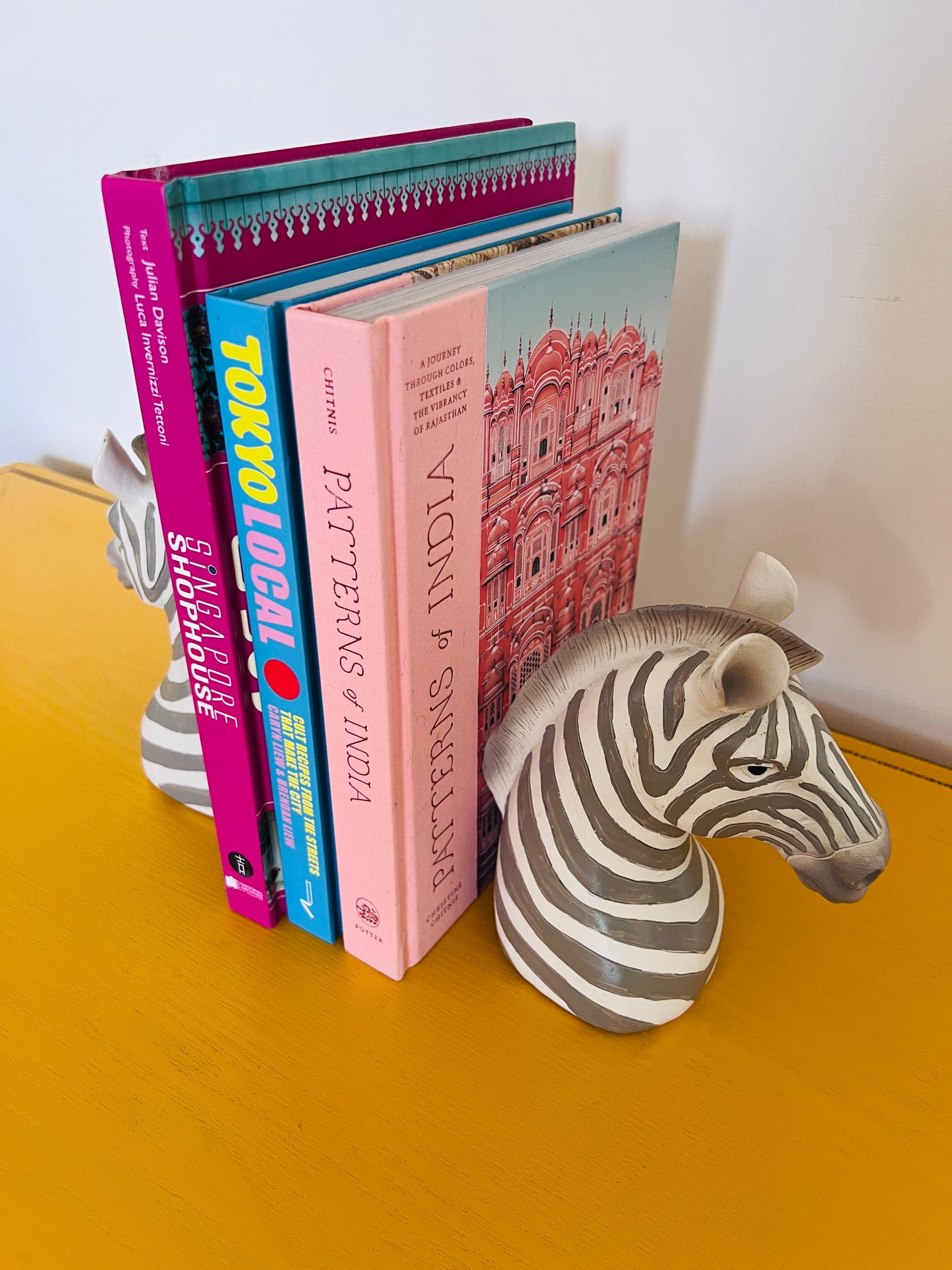 Funky Pair of Zebra Bookends