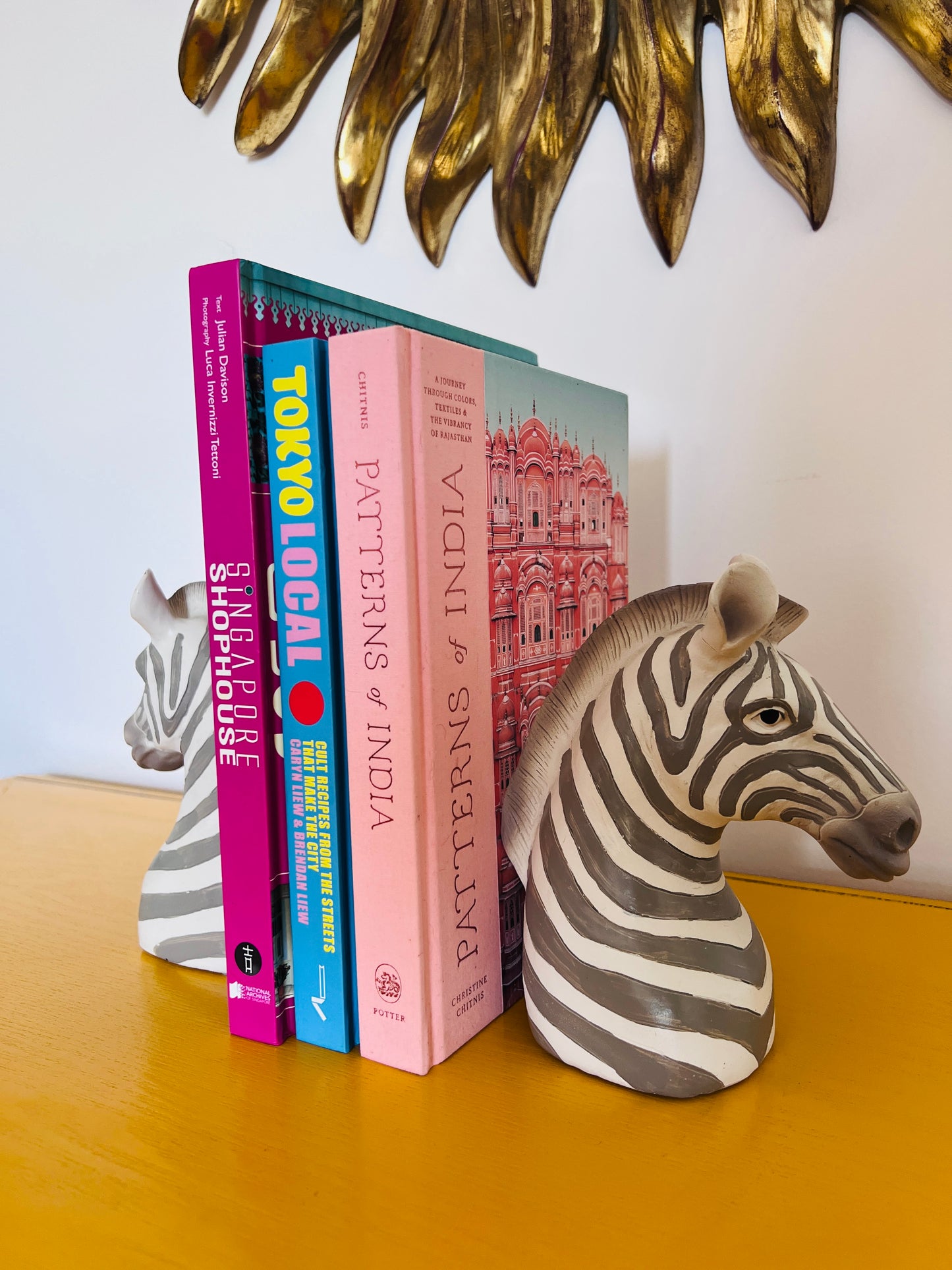 Funky Pair of Zebra Bookends