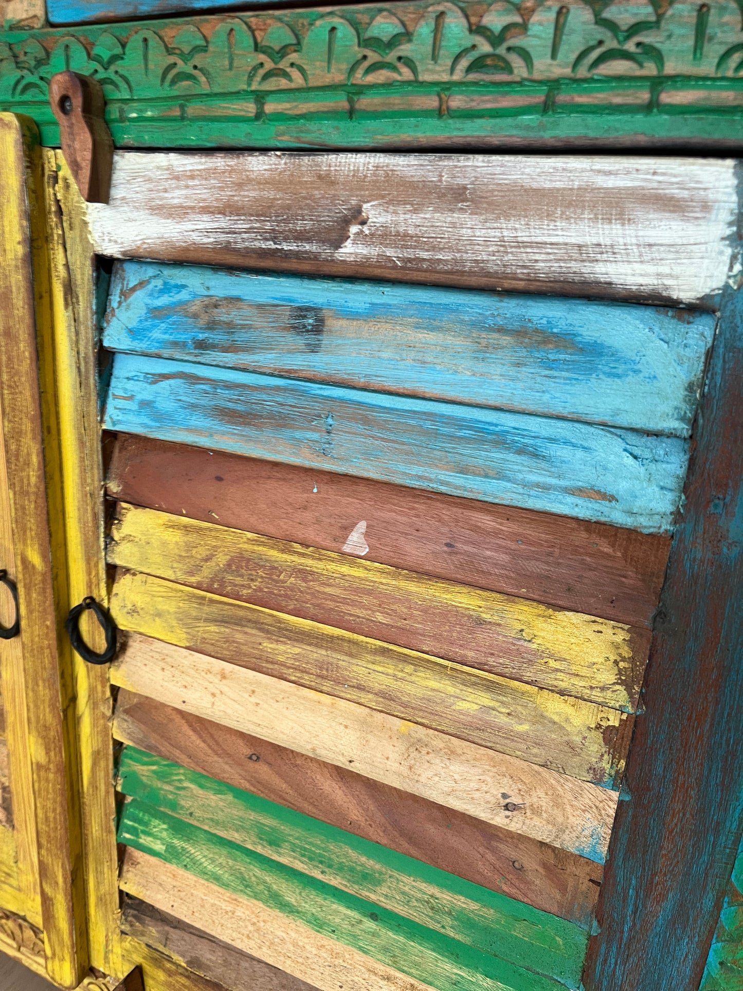 Beautiful Rustic Colourful Wooden Cabinet