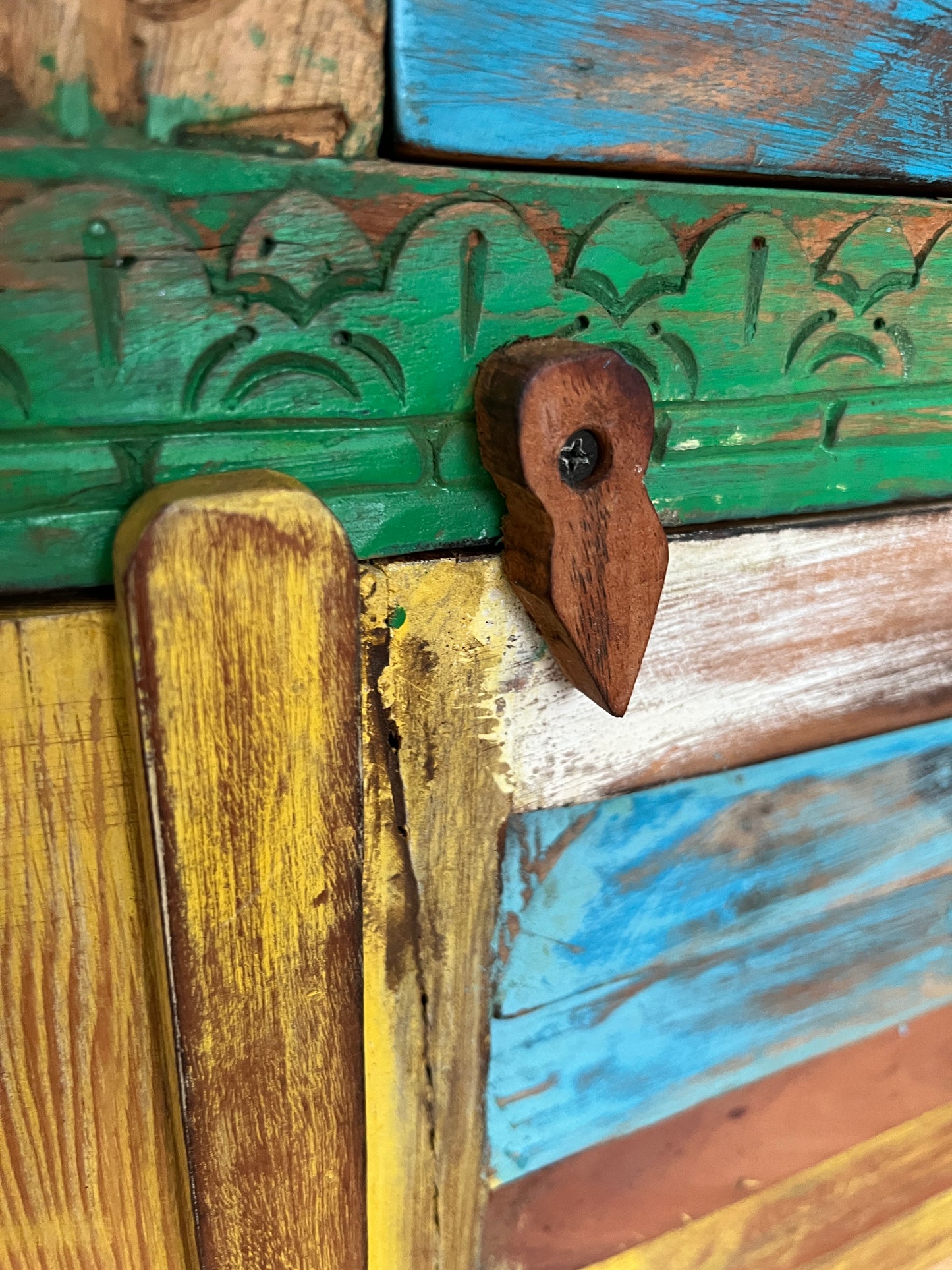 Beautiful Rustic Colourful Wooden Cabinet