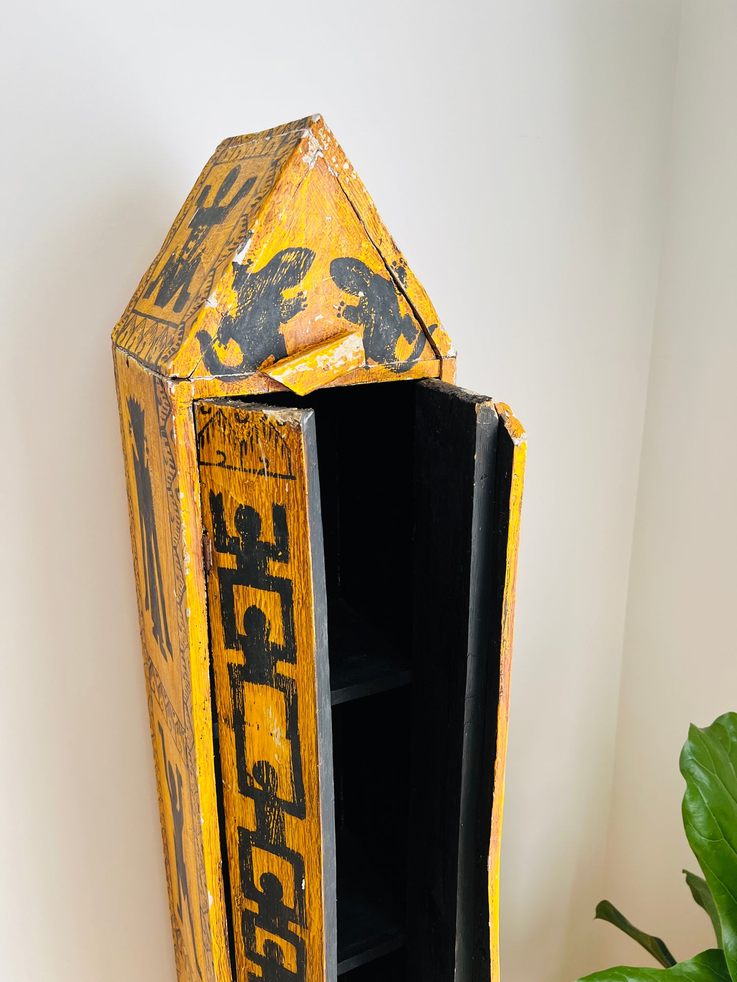 Funky Vintage Wooden Ethnic Cabinet