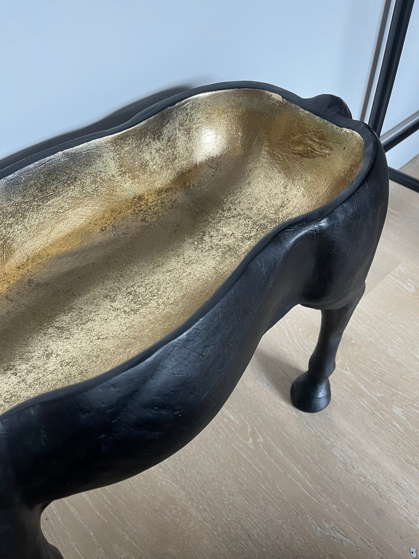 Black/ Gold Open Horse Sculpture