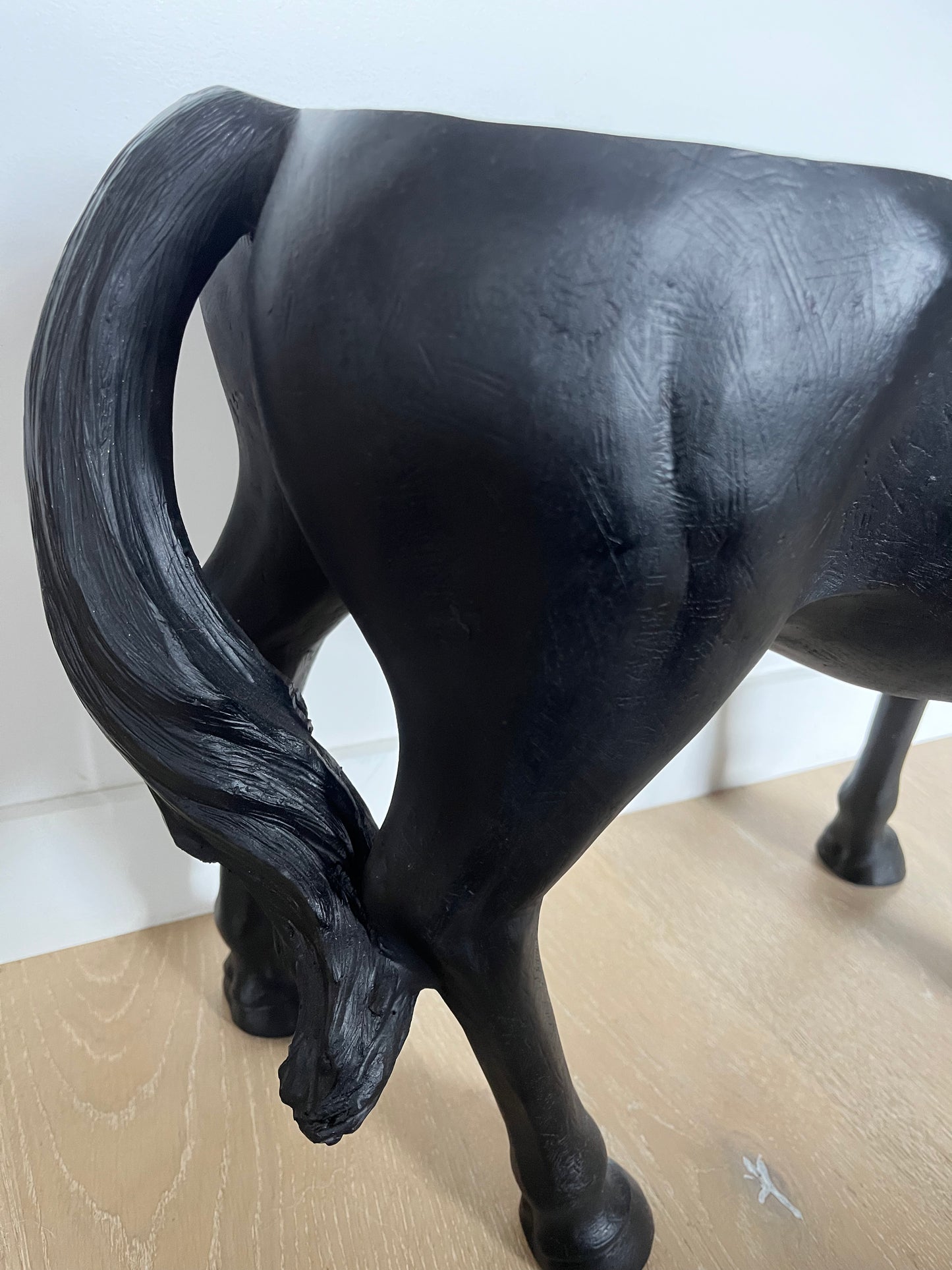 Black/ Gold Open Horse Sculpture