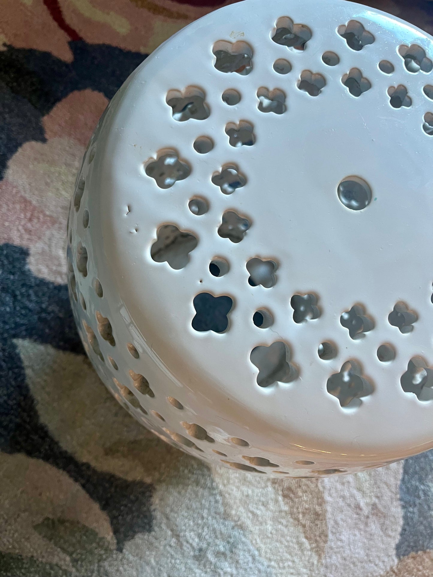 White Ceramic Garden Stool