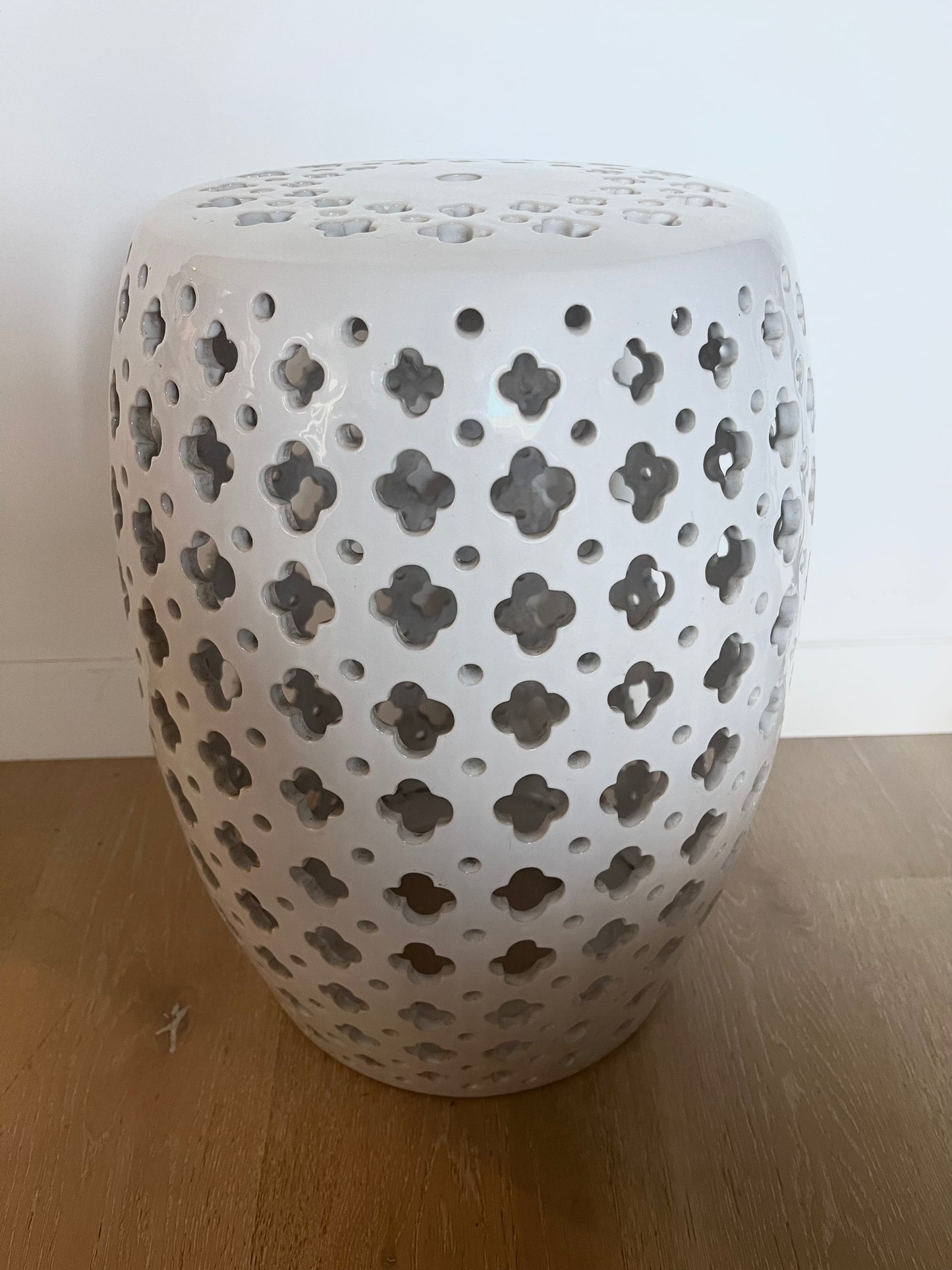 White Ceramic Garden Stool