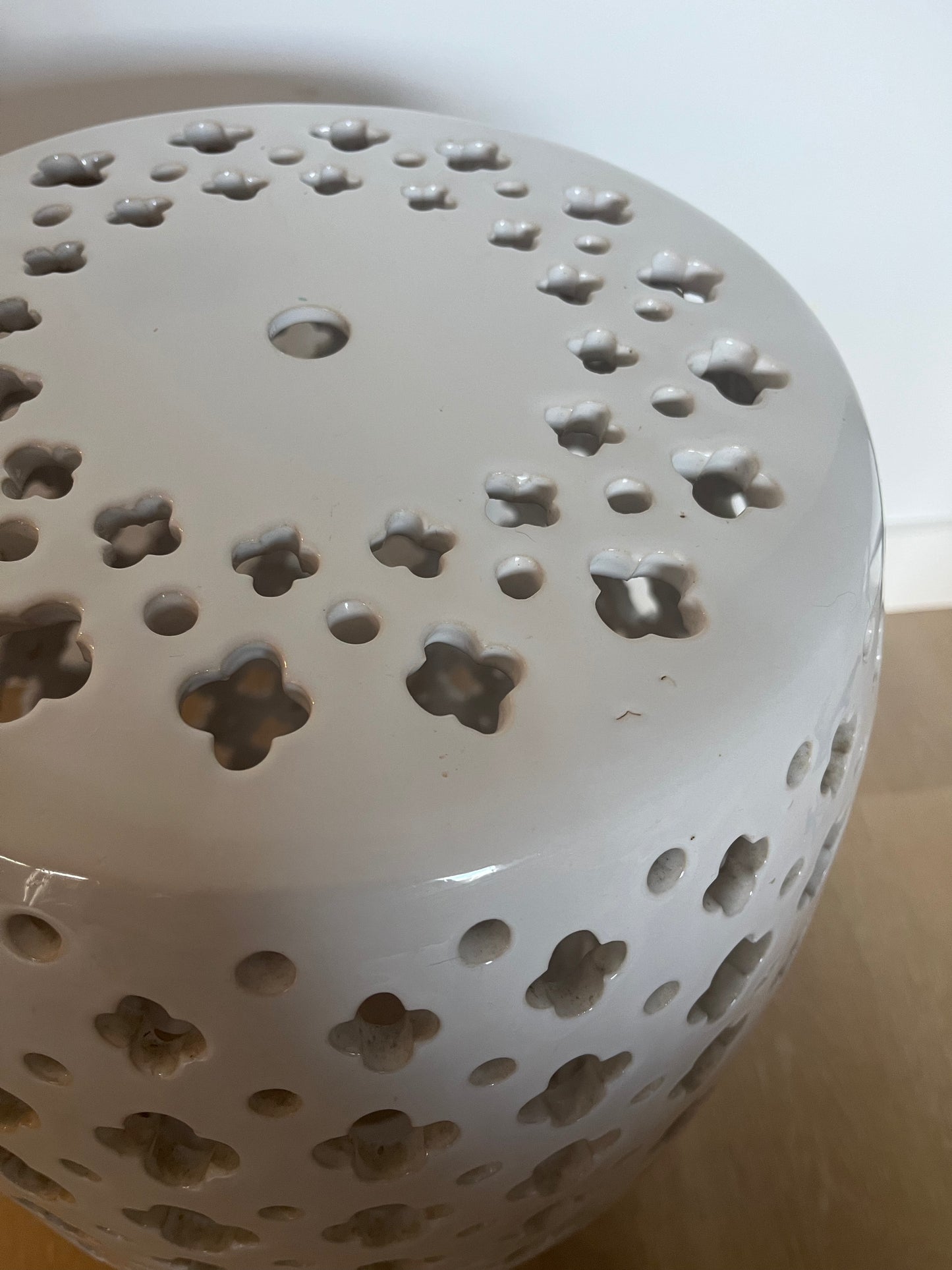 White Ceramic Garden Stool