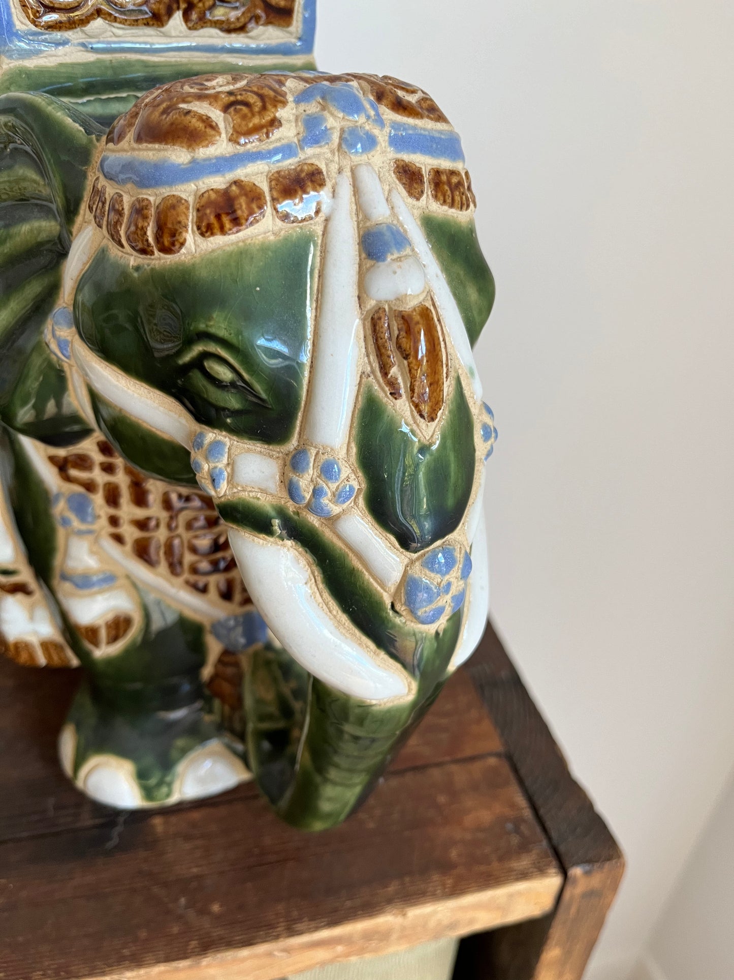 Pair of Ceramic Elephant Pot Stands