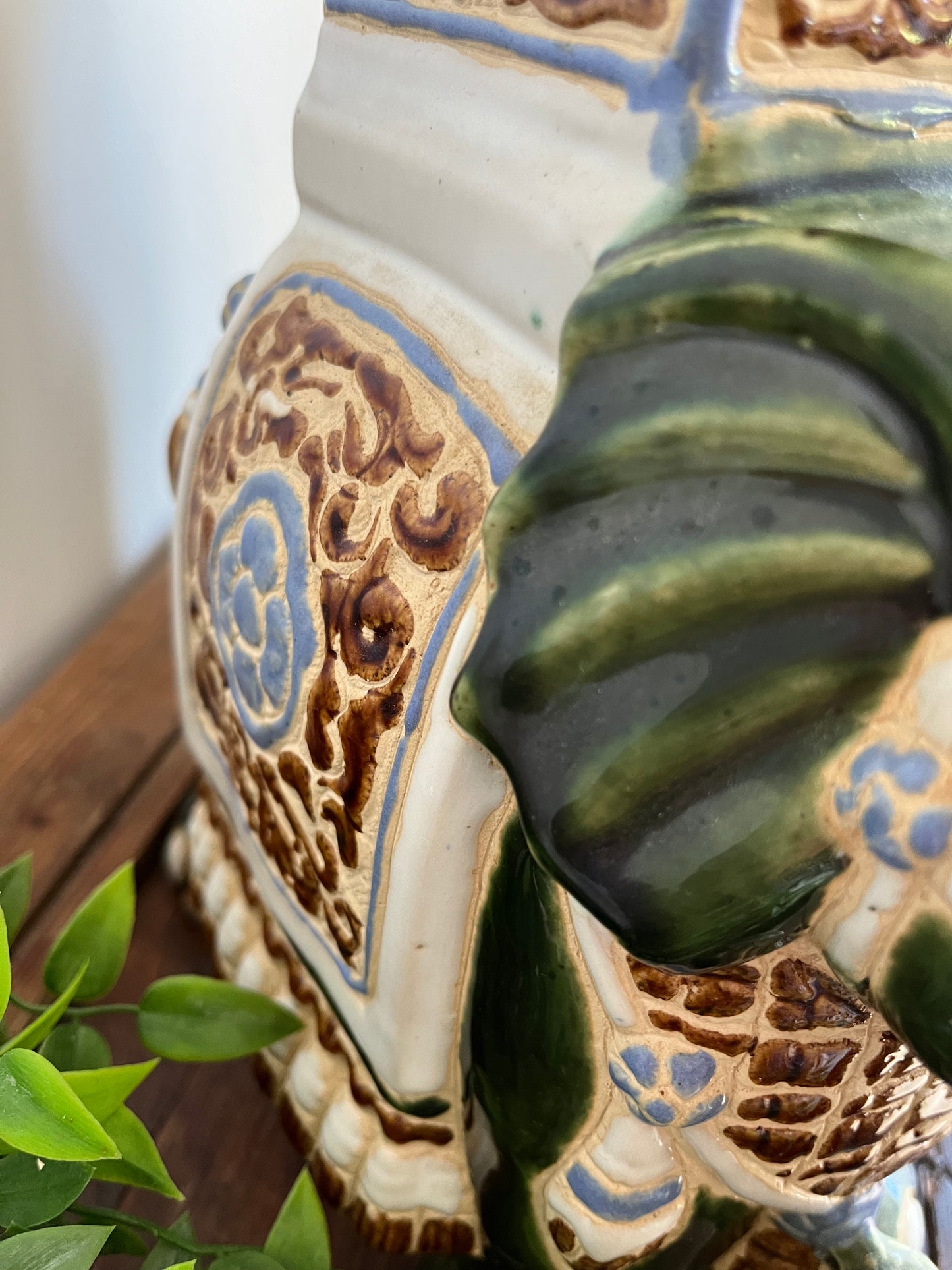 Pair of Ceramic Elephant Pot Stands