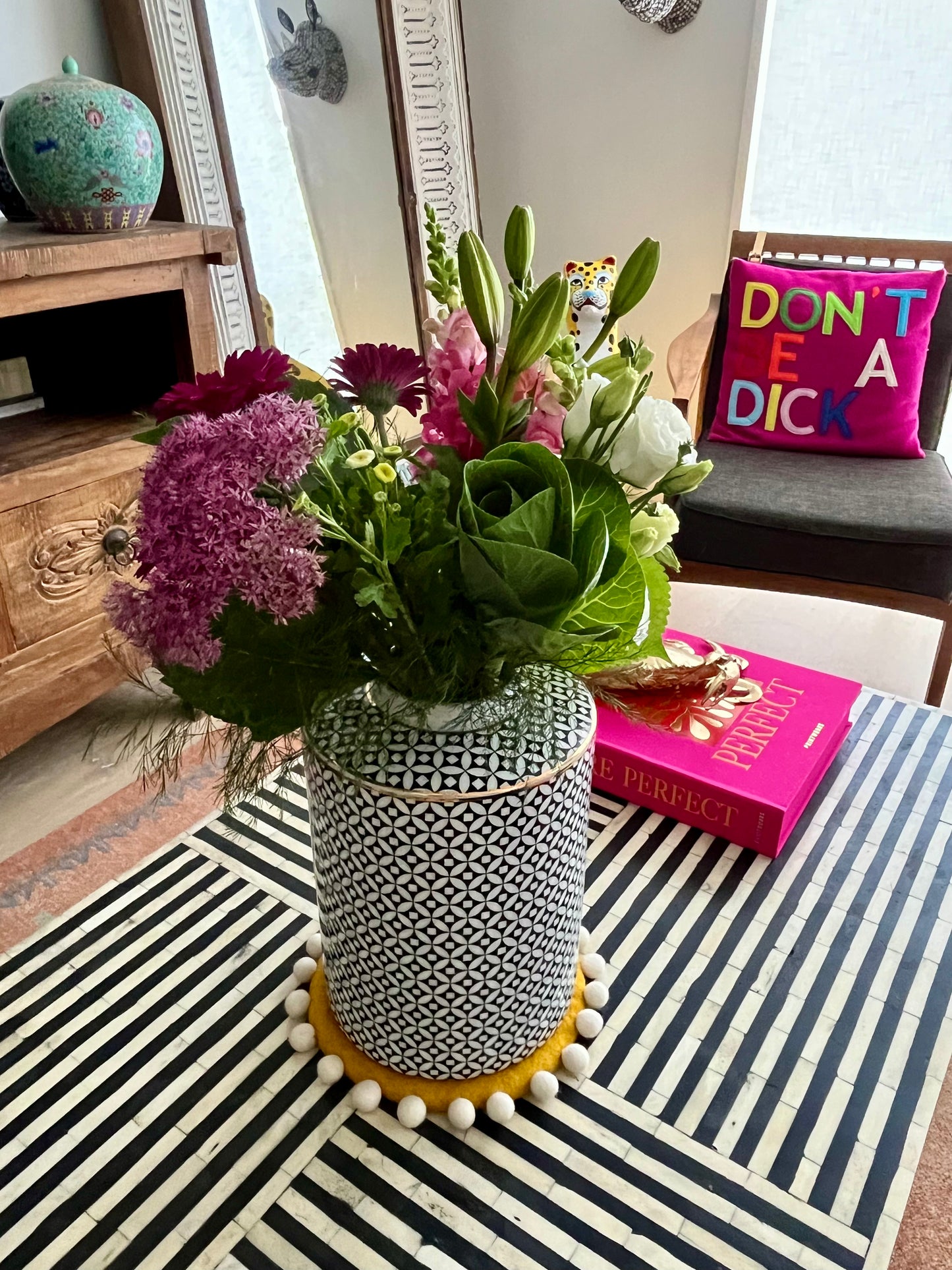 Set of 3 Geometric Design Ginger Jars