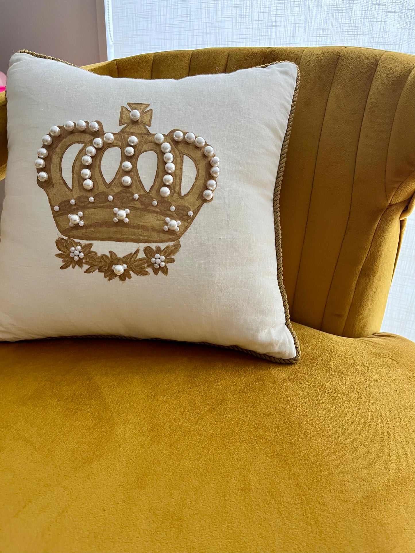 Stunning Velvet Mustard Armchair