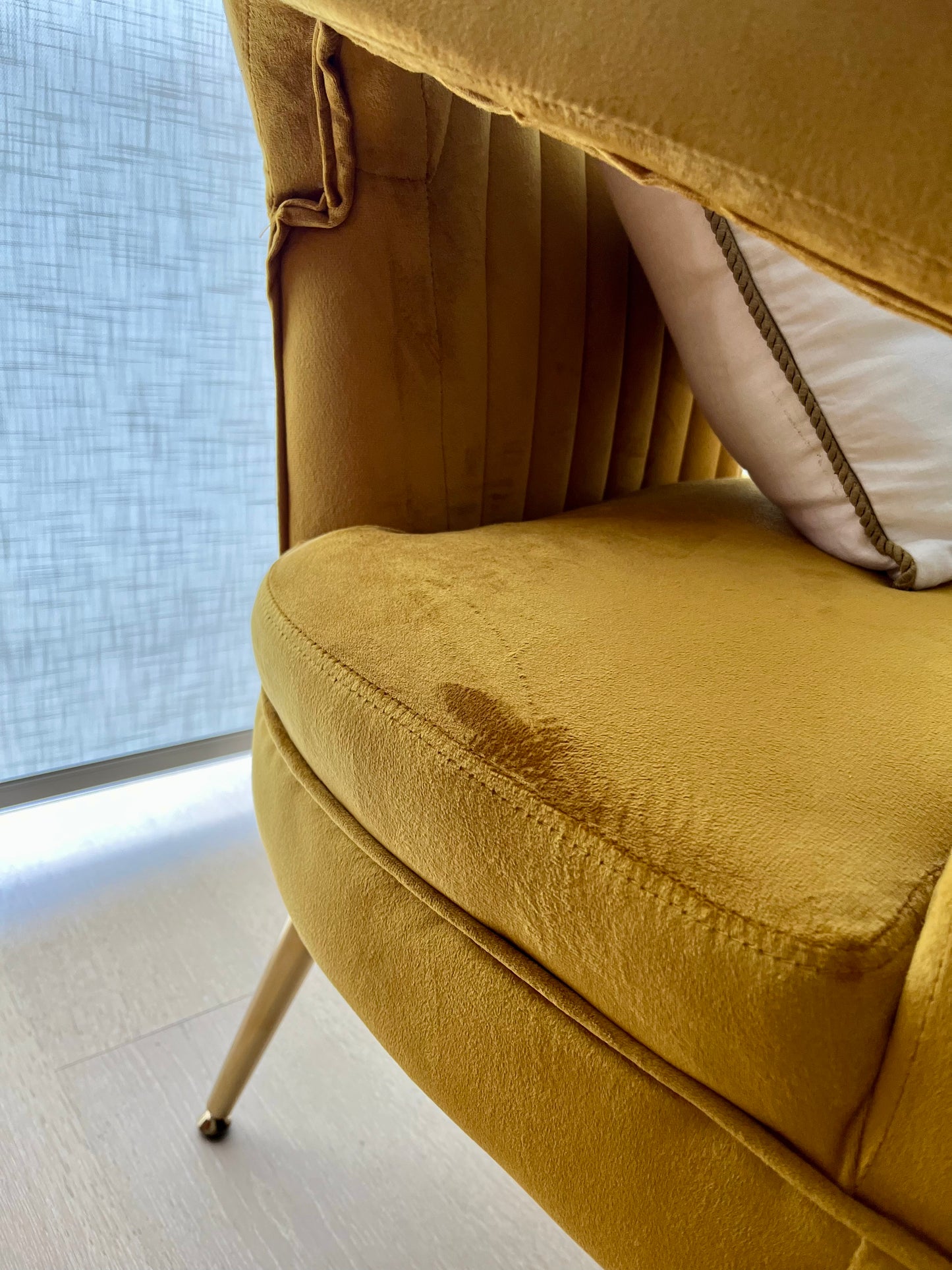 Stunning Velvet Mustard Armchair