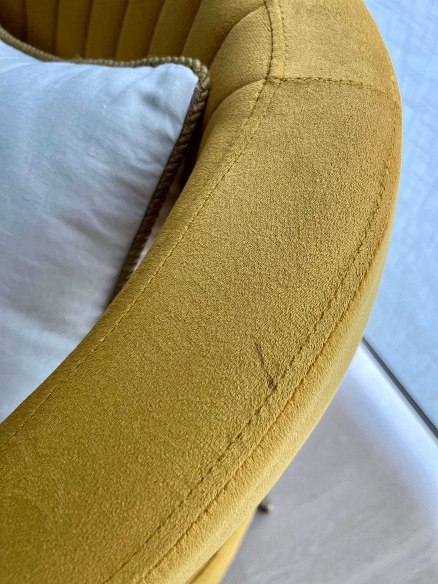 Stunning Velvet Mustard Armchair