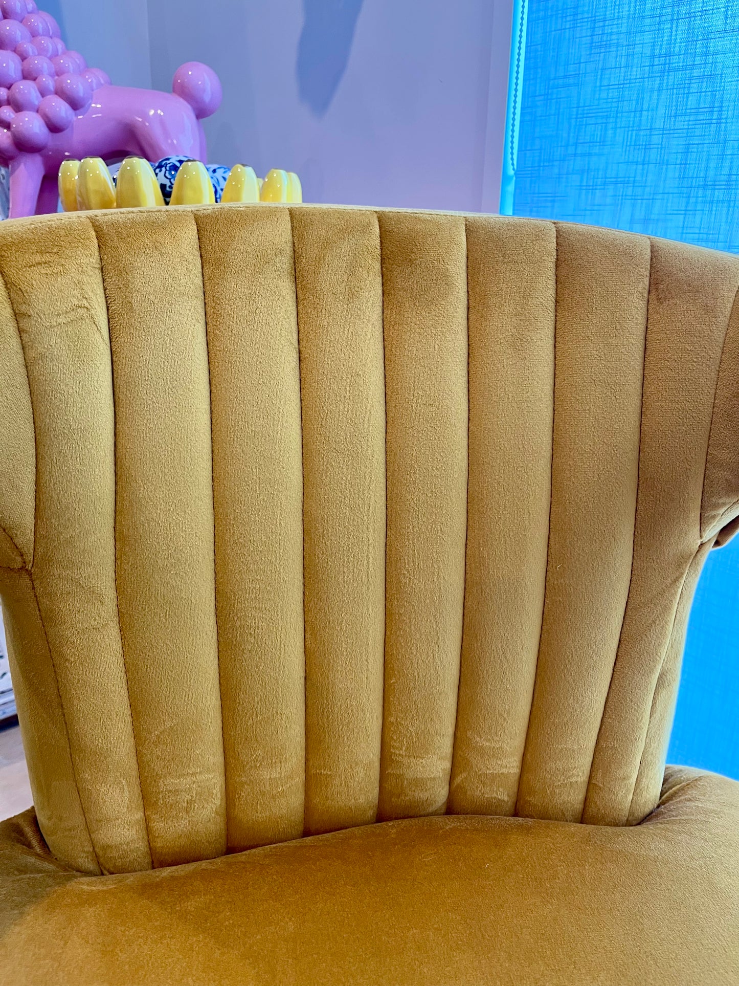 Stunning Velvet Mustard Armchair