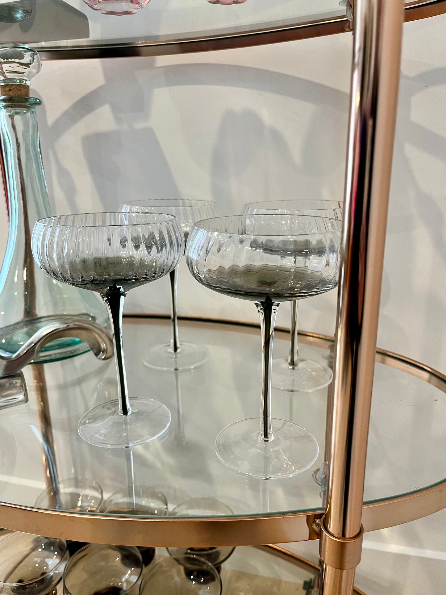 Beautifully Curated Rose Gold Bar Cart