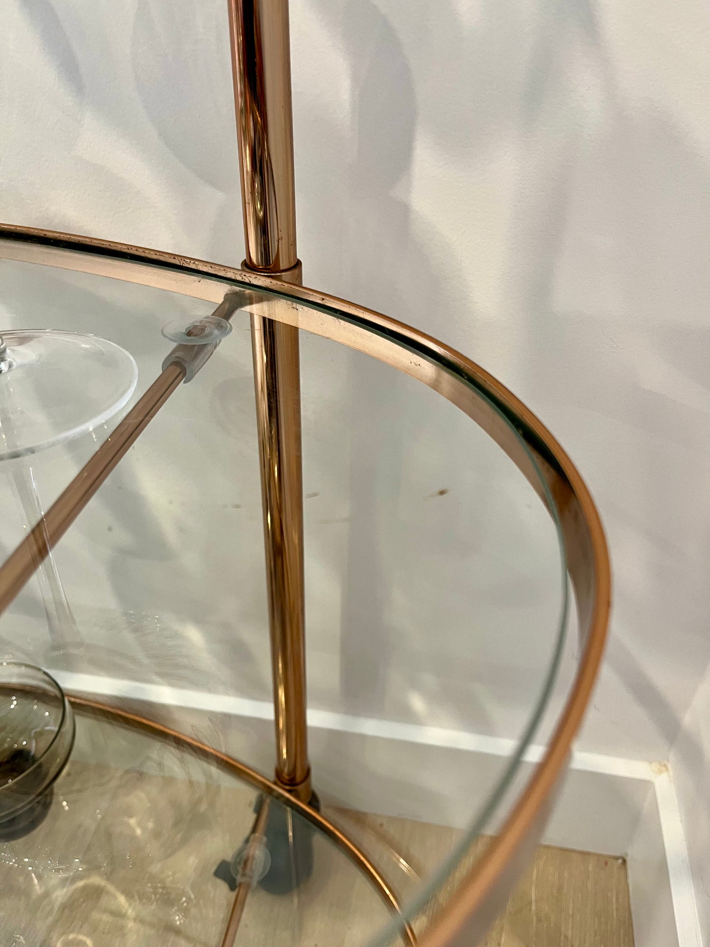 Beautifully Curated Rose Gold Bar Cart