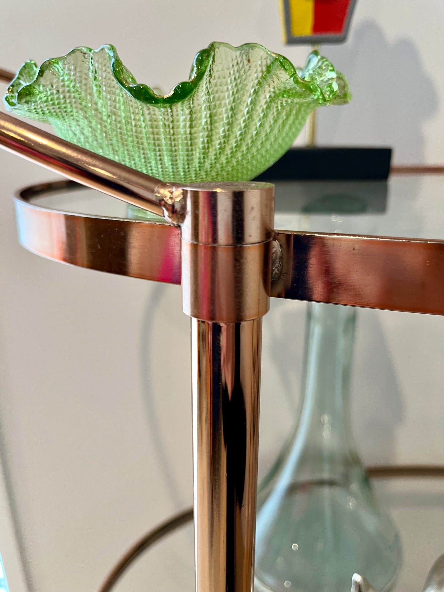 Beautifully Curated Rose Gold Bar Cart