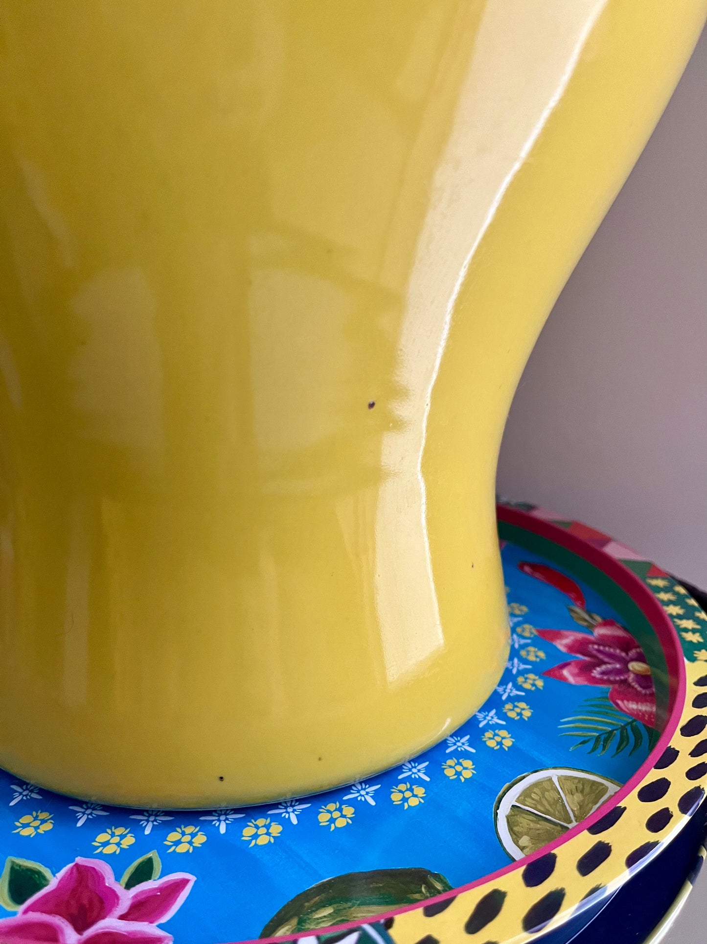 Gorgeous Tall Yellow Ginger Jar