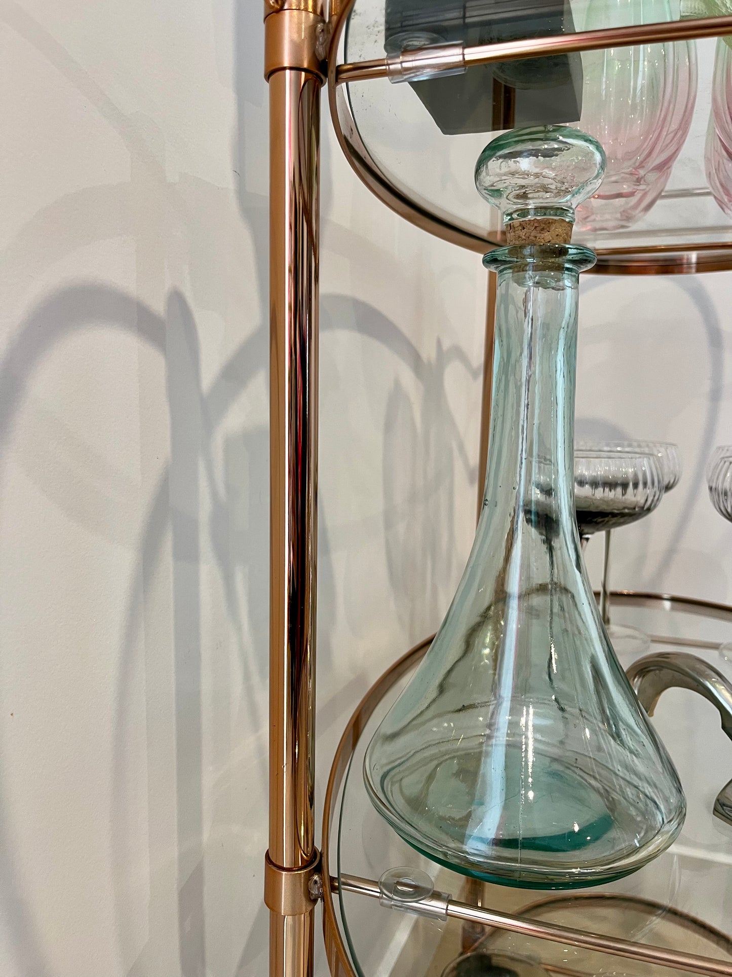 Beautifully Curated Rose Gold Bar Cart