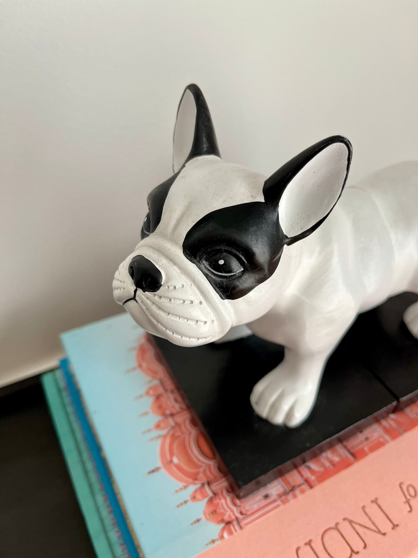 Cute Black and White French Bulldog Bookends