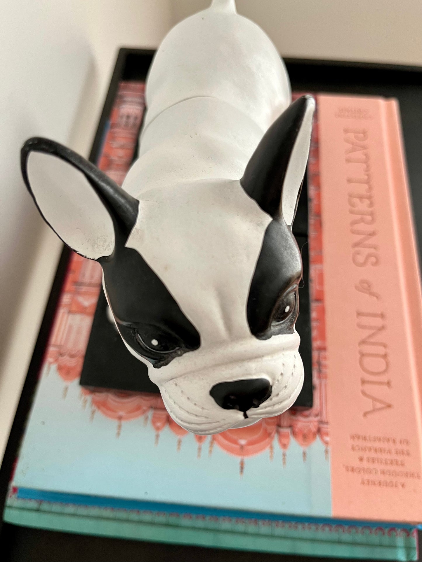 Cute Black and White French Bulldog Bookends