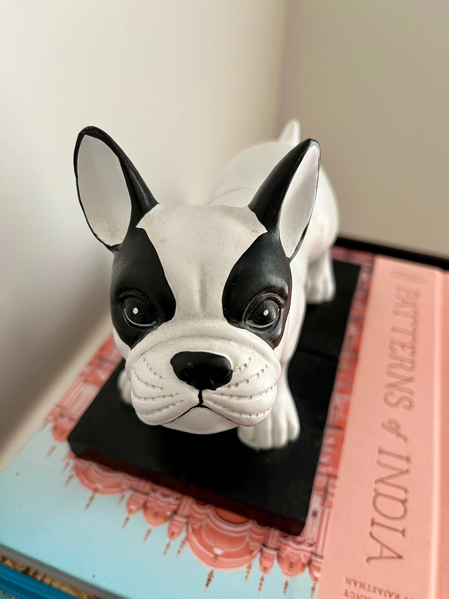 Cute Black and White French Bulldog Bookends