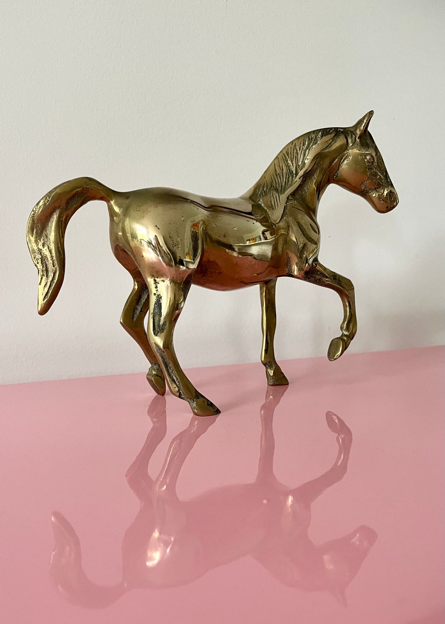Beautiful Vintage Brass Horse