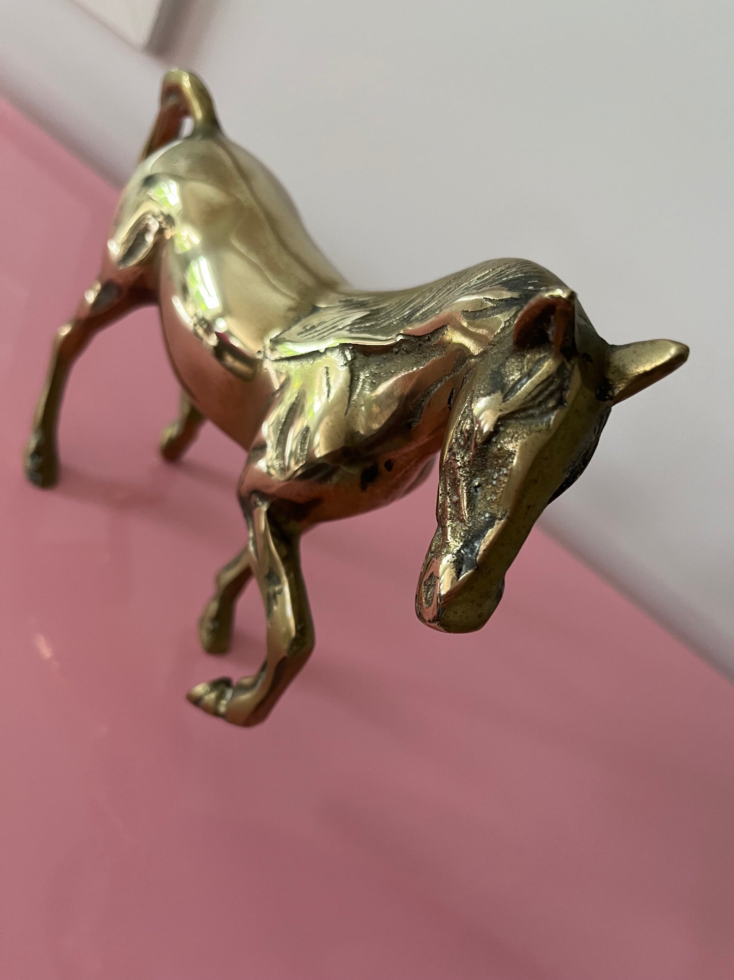 Beautiful Vintage Brass Horse