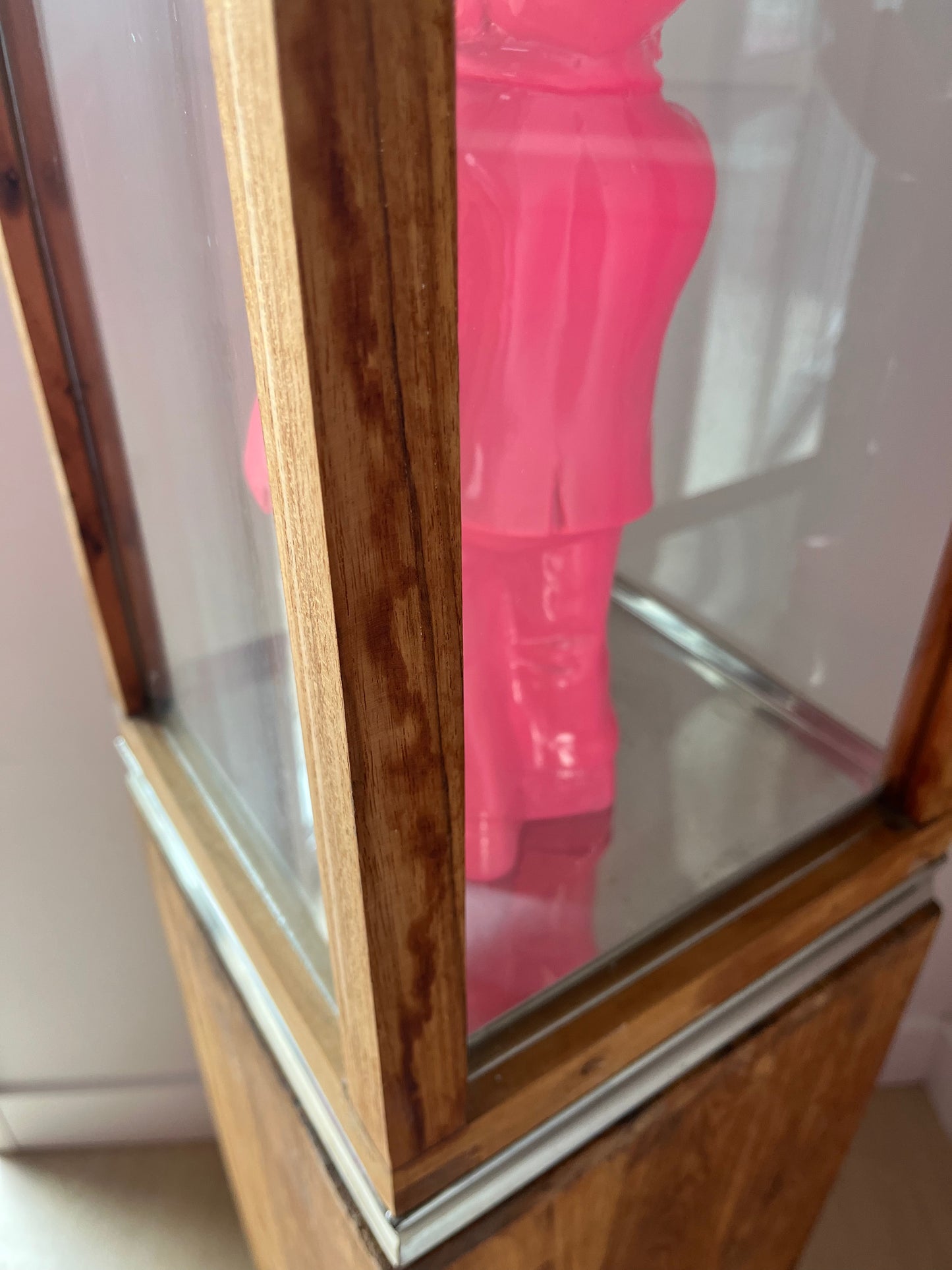 Wooden Pillar Display Stand with Naughty Gnome