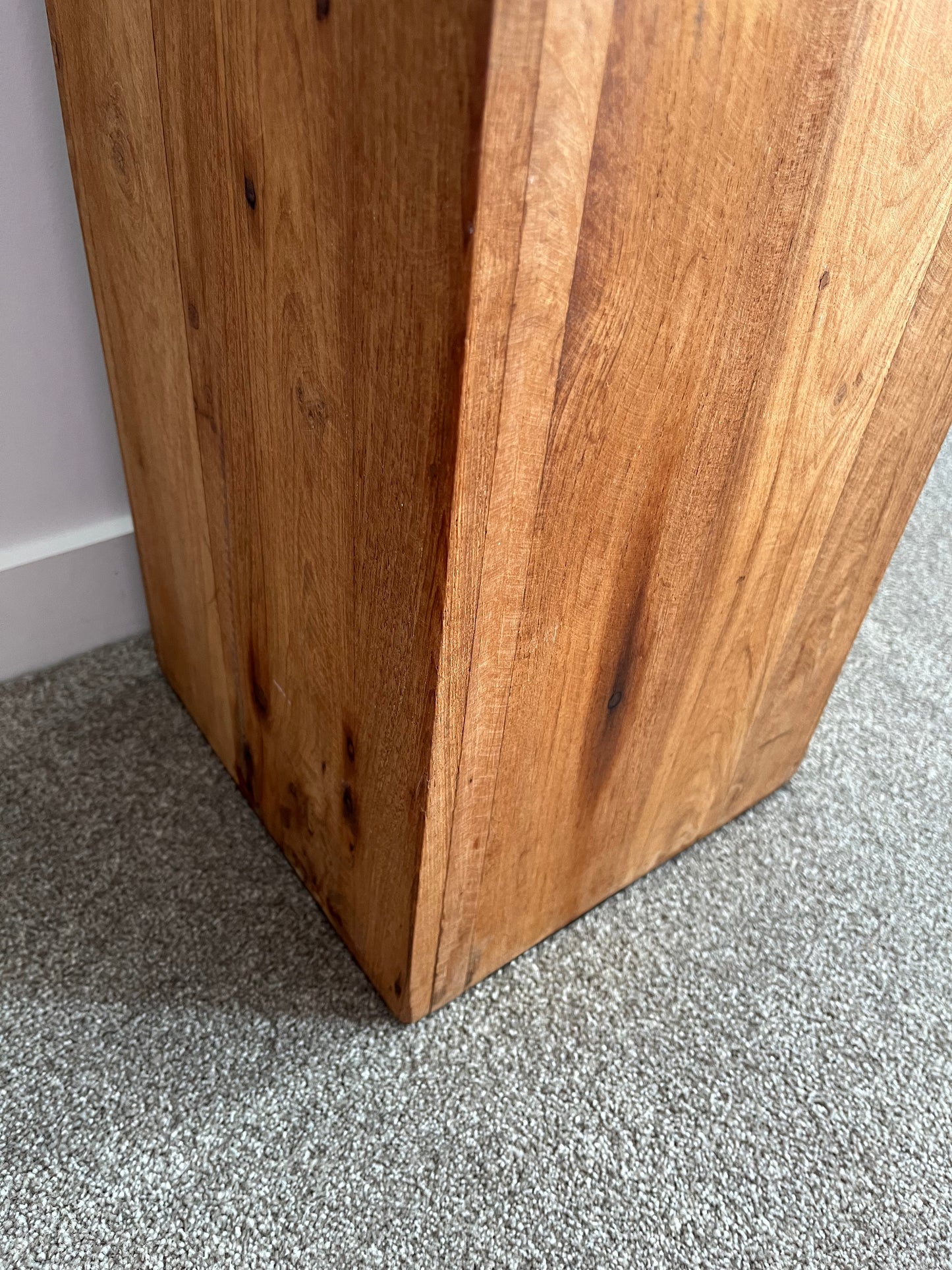 Wooden Pillar Display Stand with Naughty Gnome