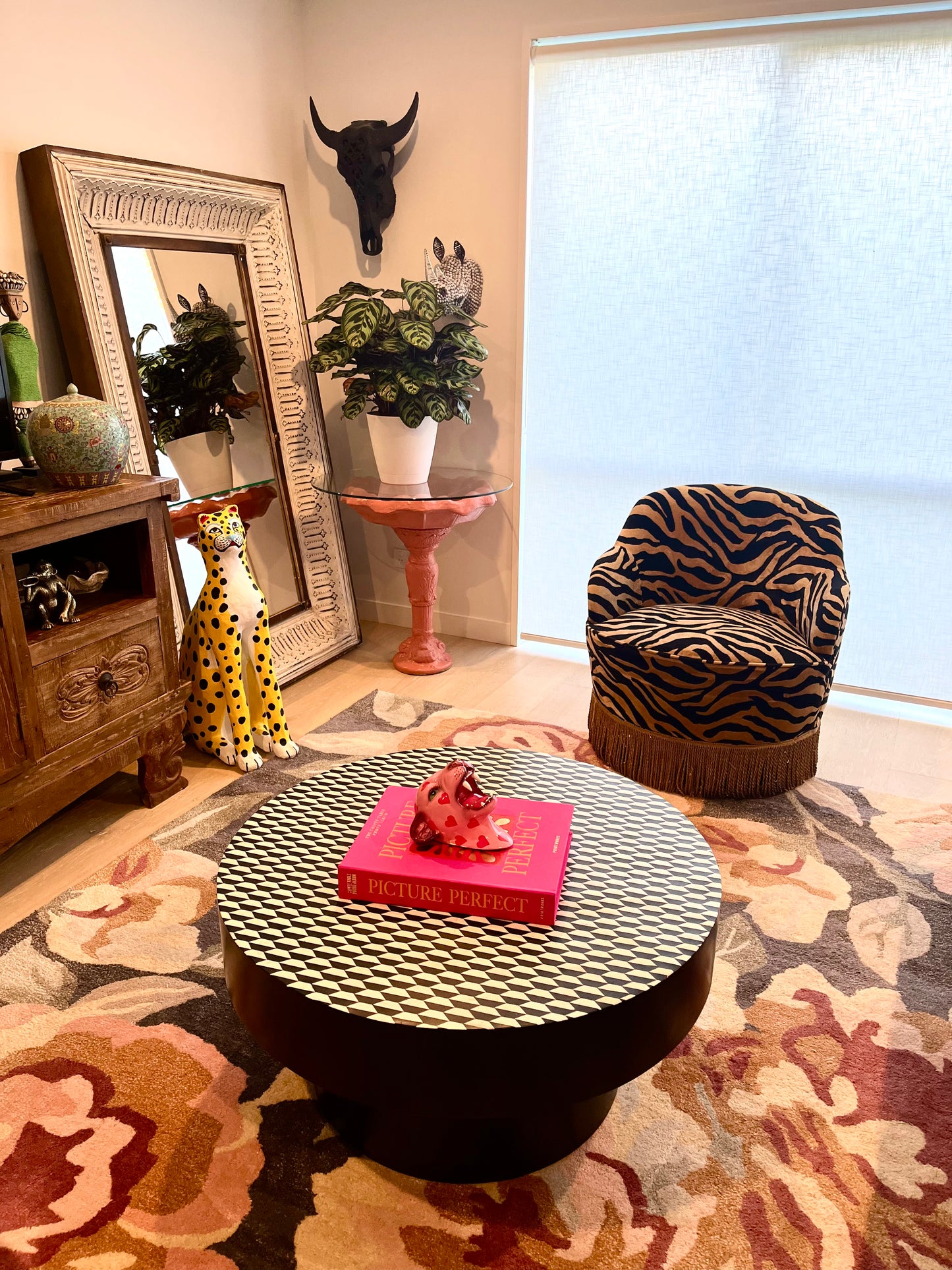 Stunning Freedom Bone Inlay Coffee Table