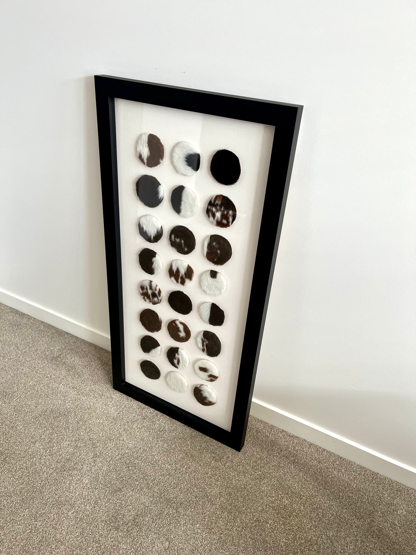 Lovely Framed Cowhide Art