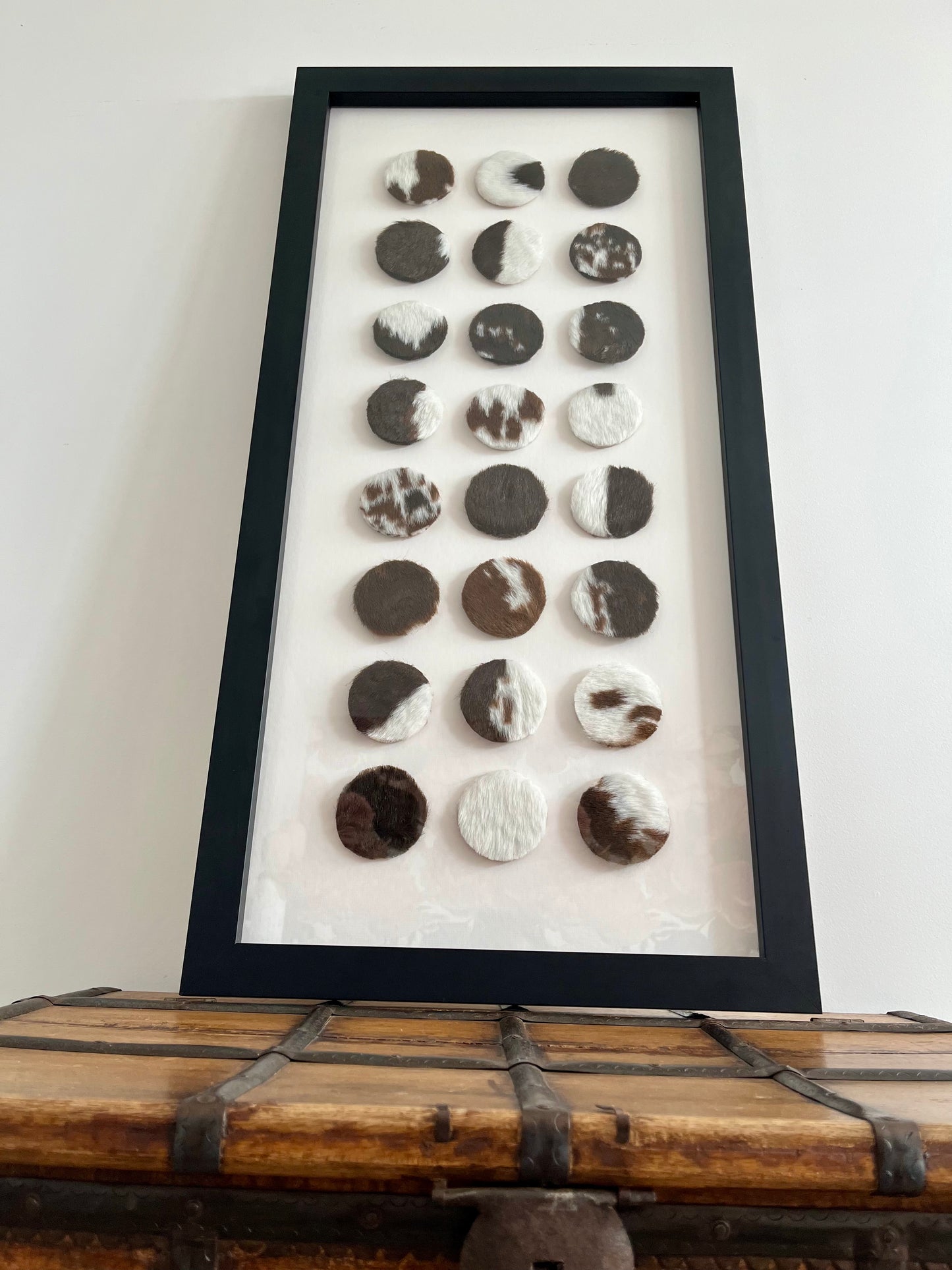 Lovely Framed Cowhide Art