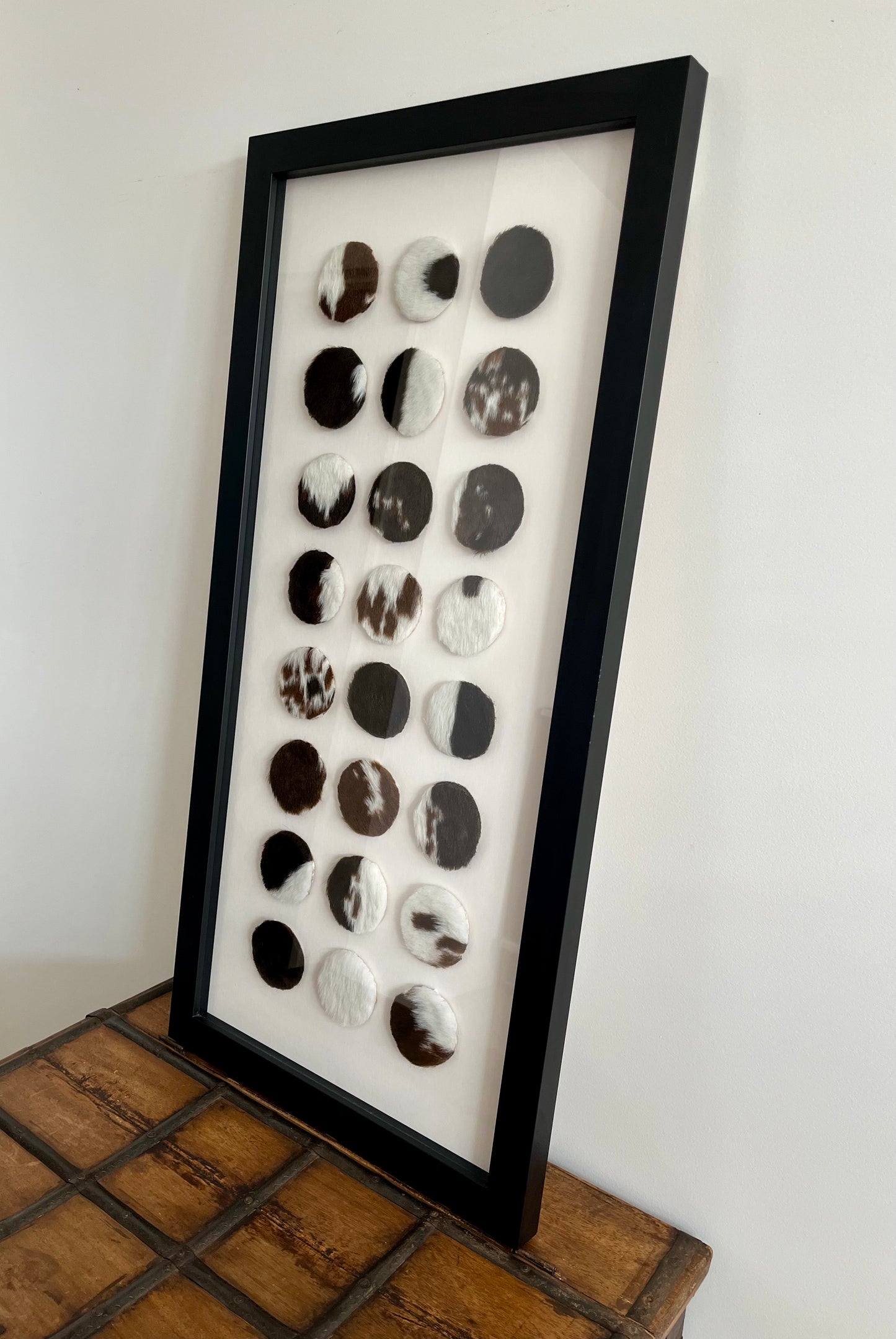 Lovely Framed Cowhide Art