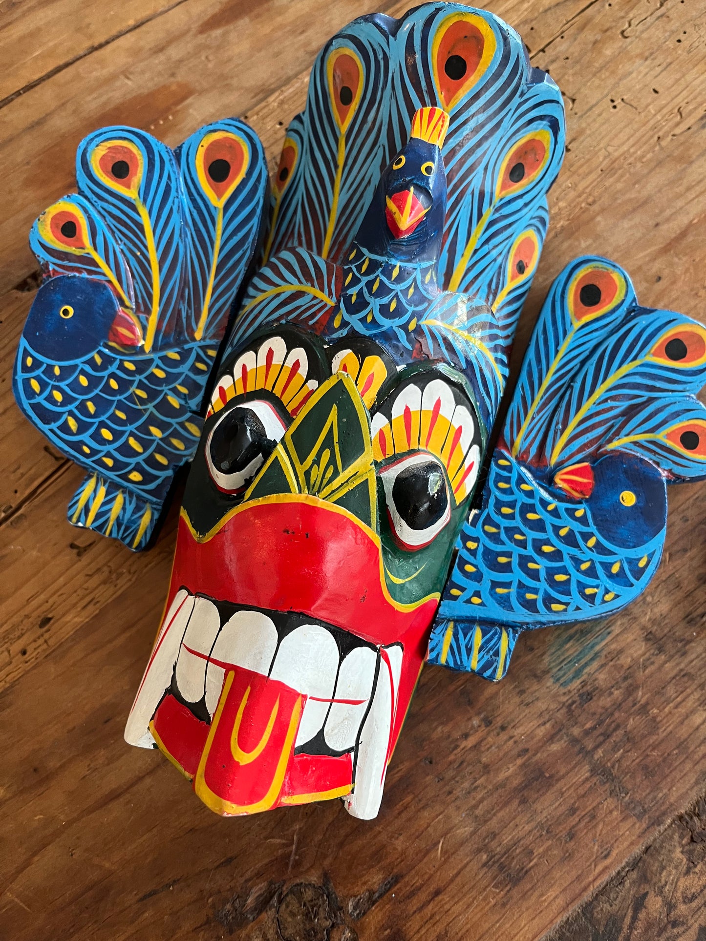 Pair of Small Colourful Wooden Masks
