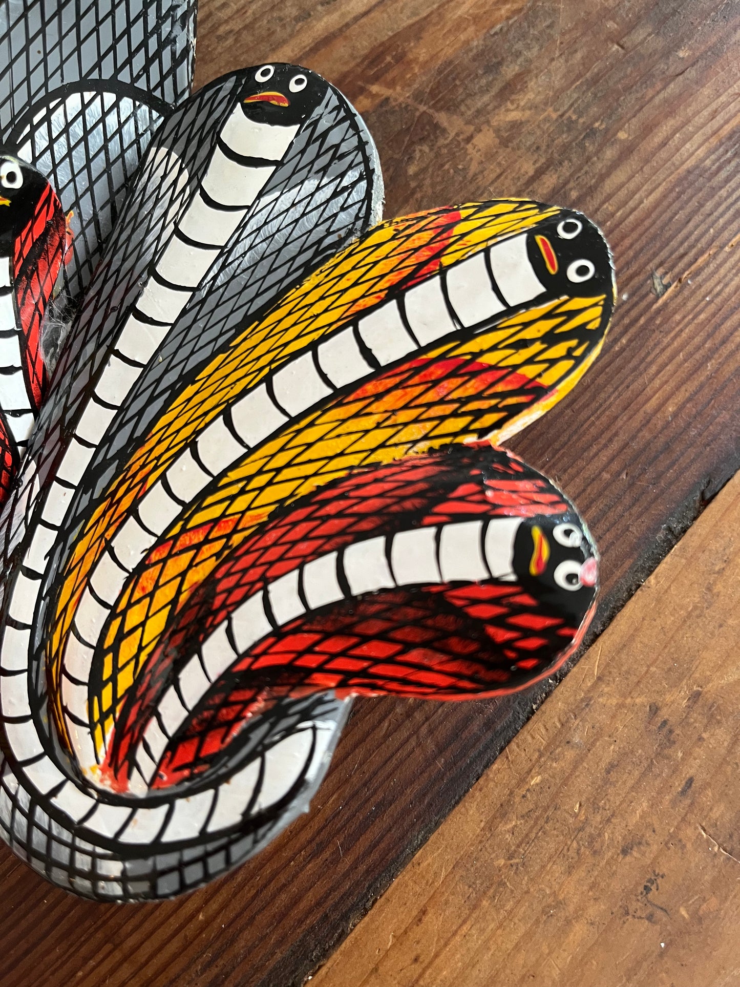 Pair of Small Colourful Wooden Masks