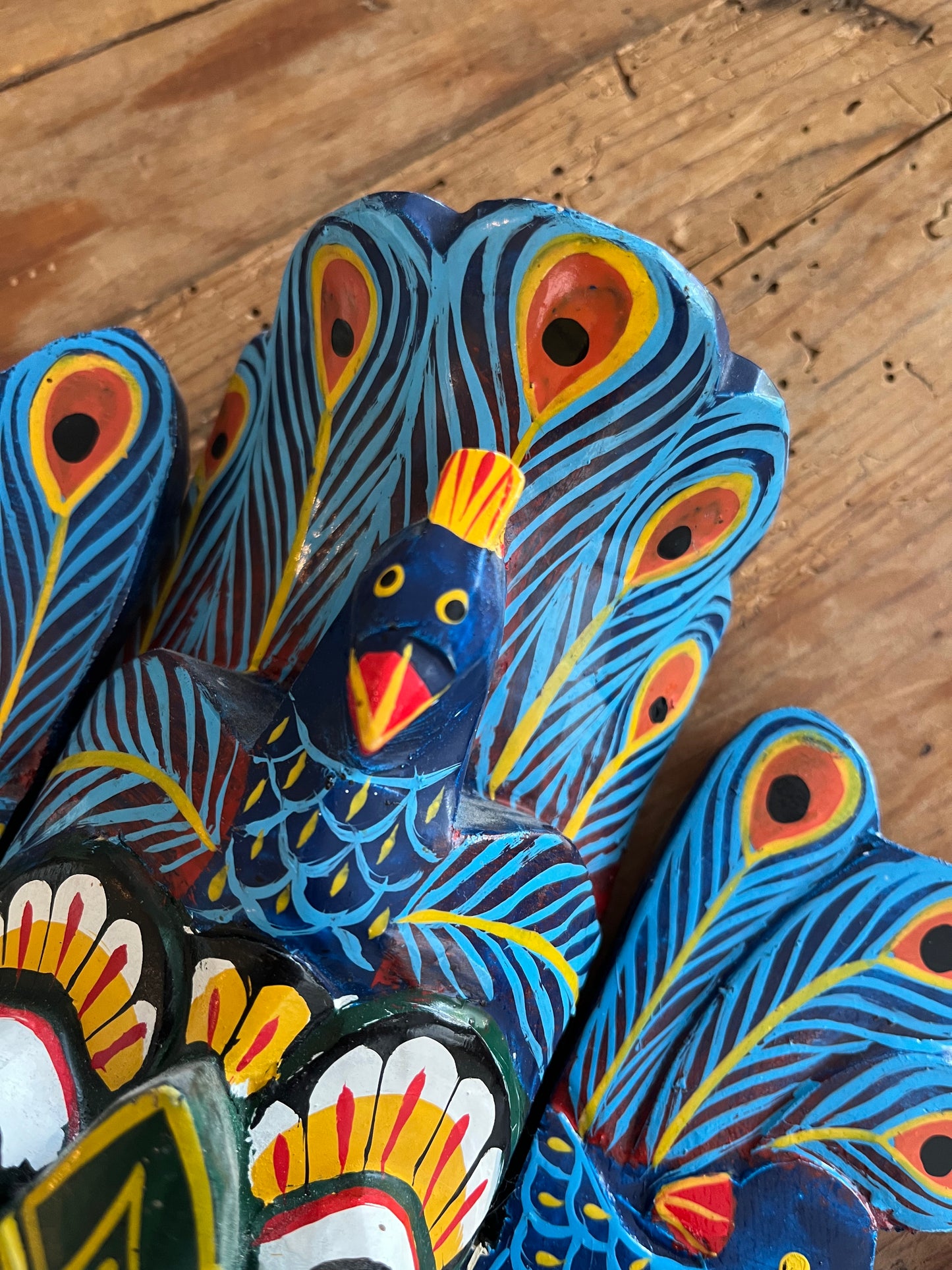 Pair of Small Colourful Wooden Masks