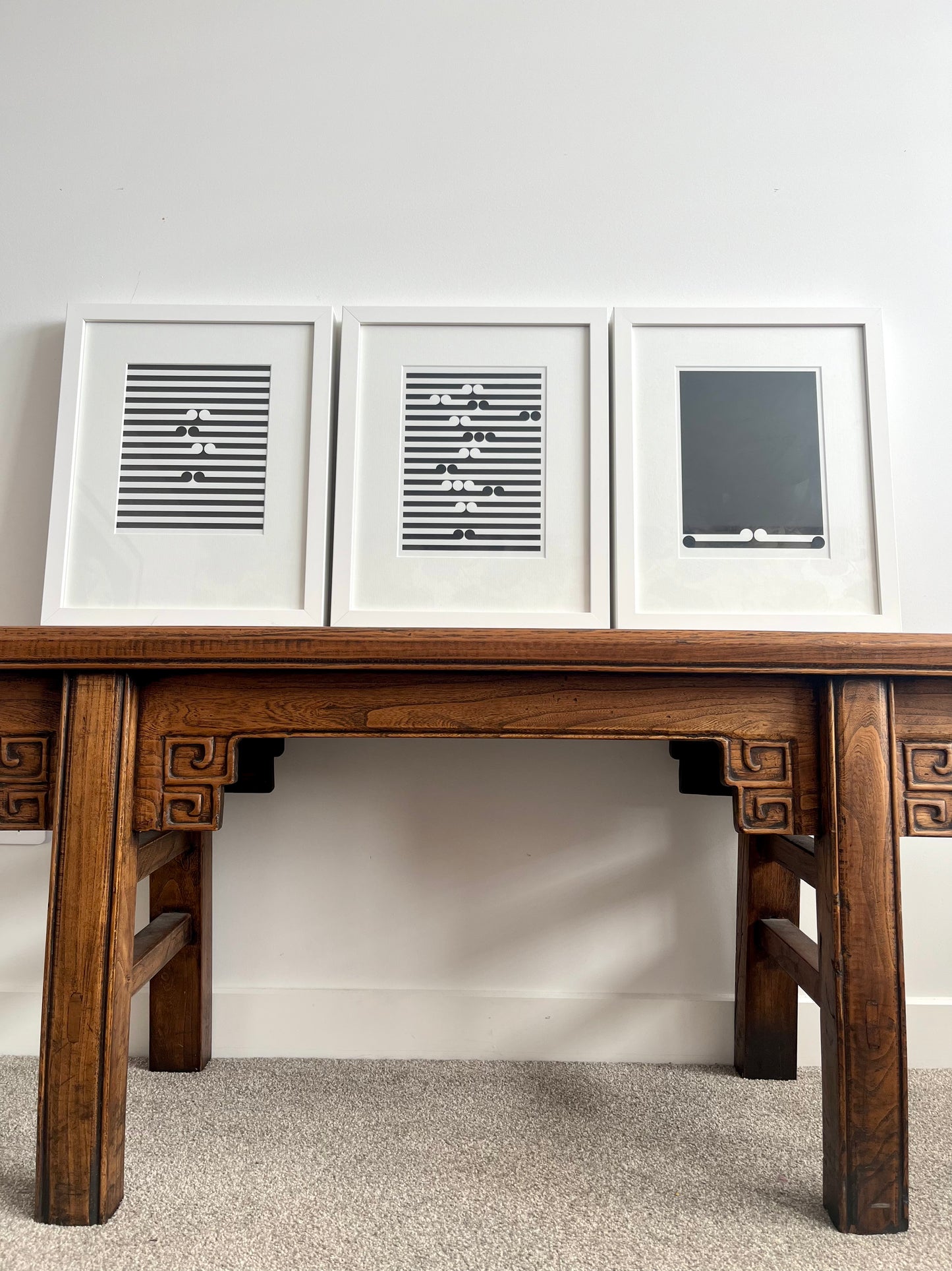 Trio of Black & White Contemporary Framed Prints