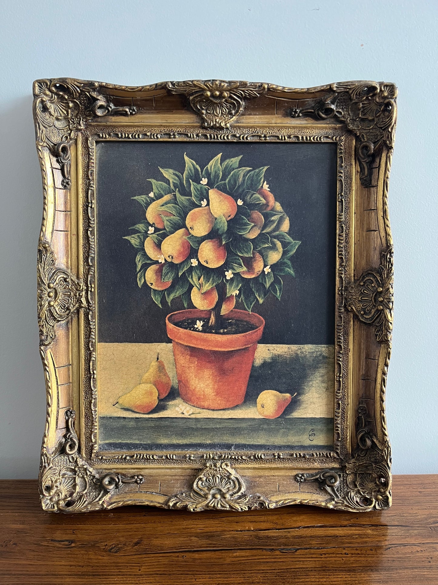 Beautiful Trio of French Canvas Gold Framed Prints