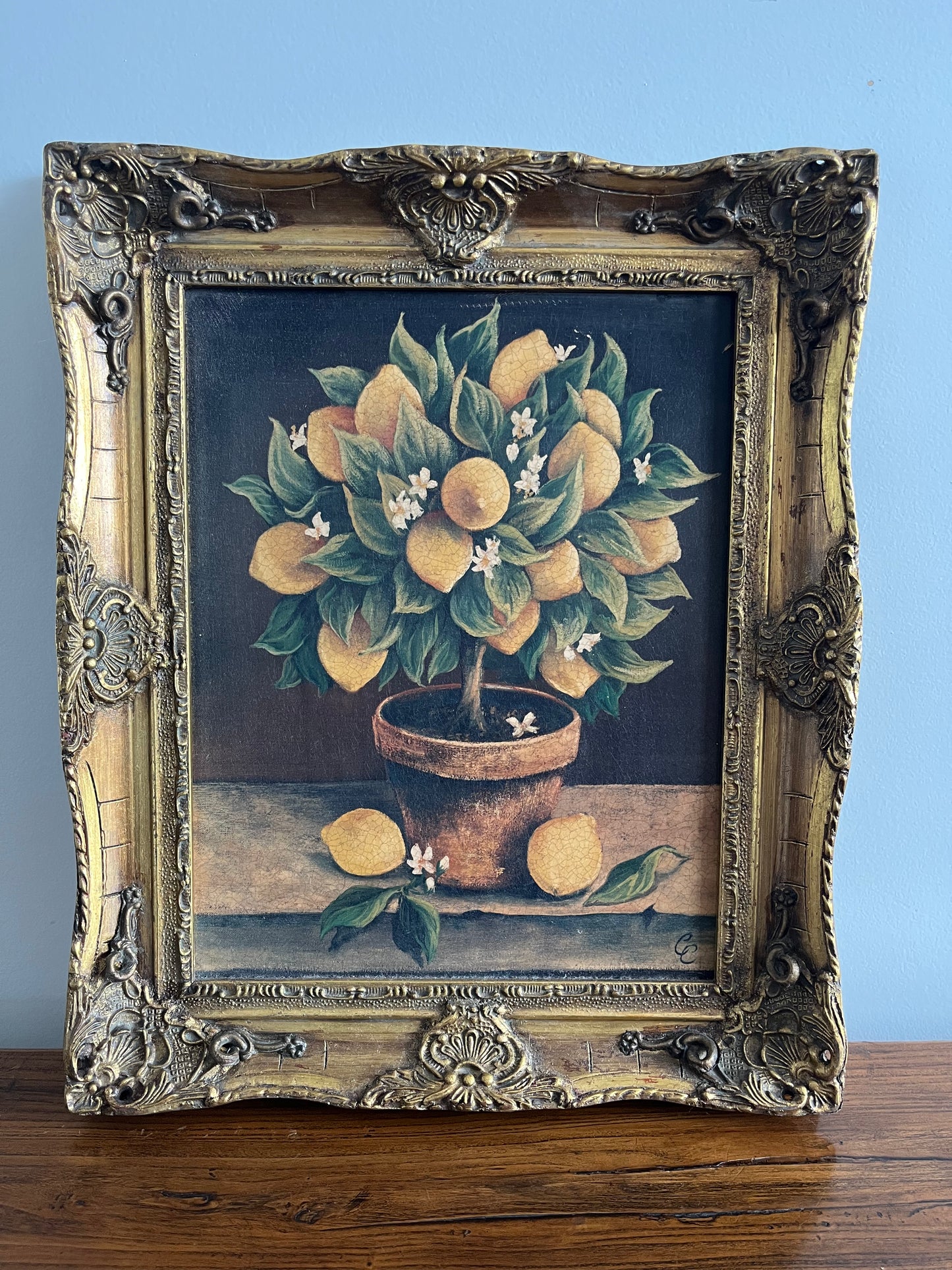 Beautiful Trio of French Canvas Gold Framed Prints