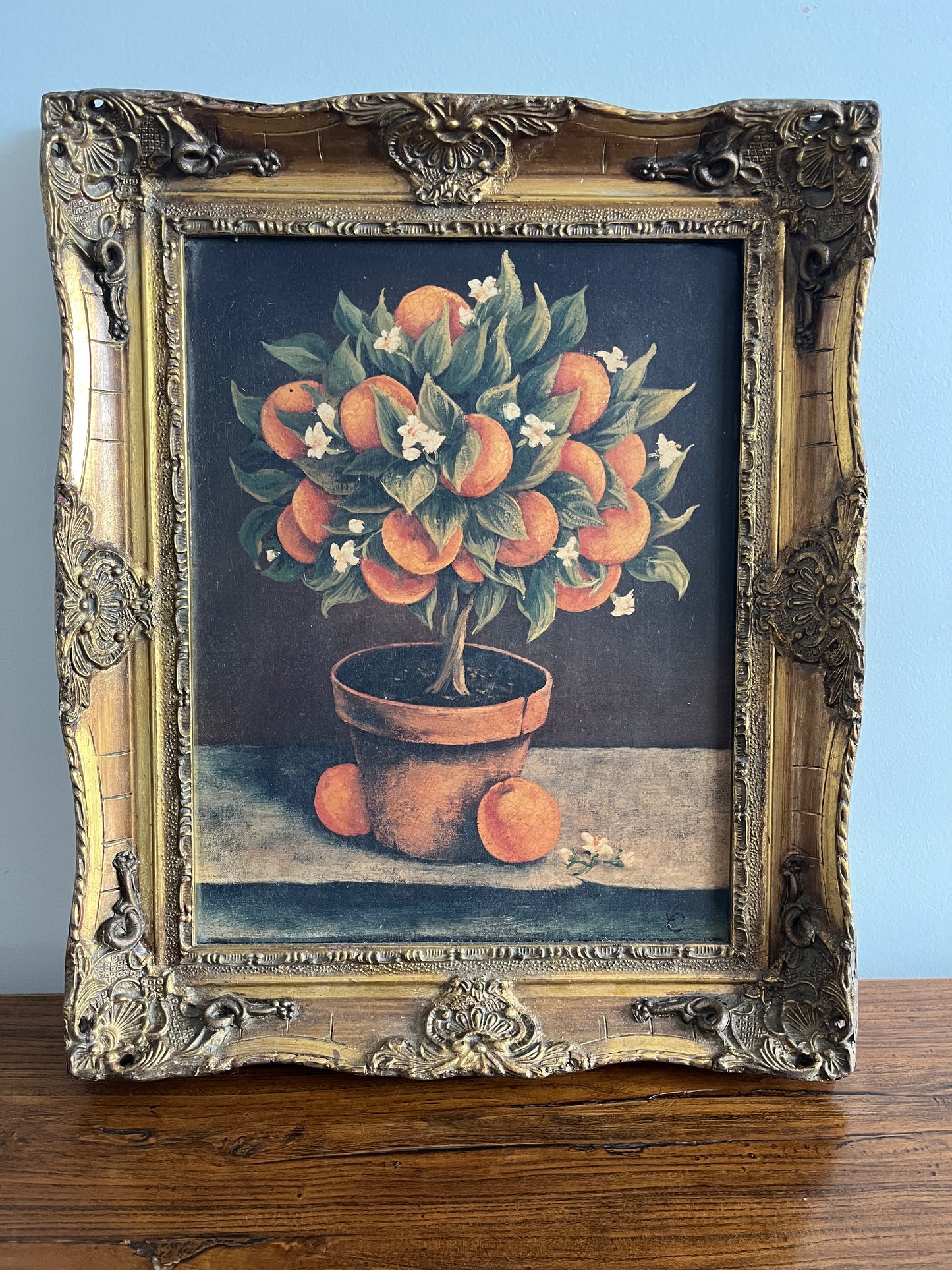 Beautiful Trio of French Canvas Gold Framed Prints