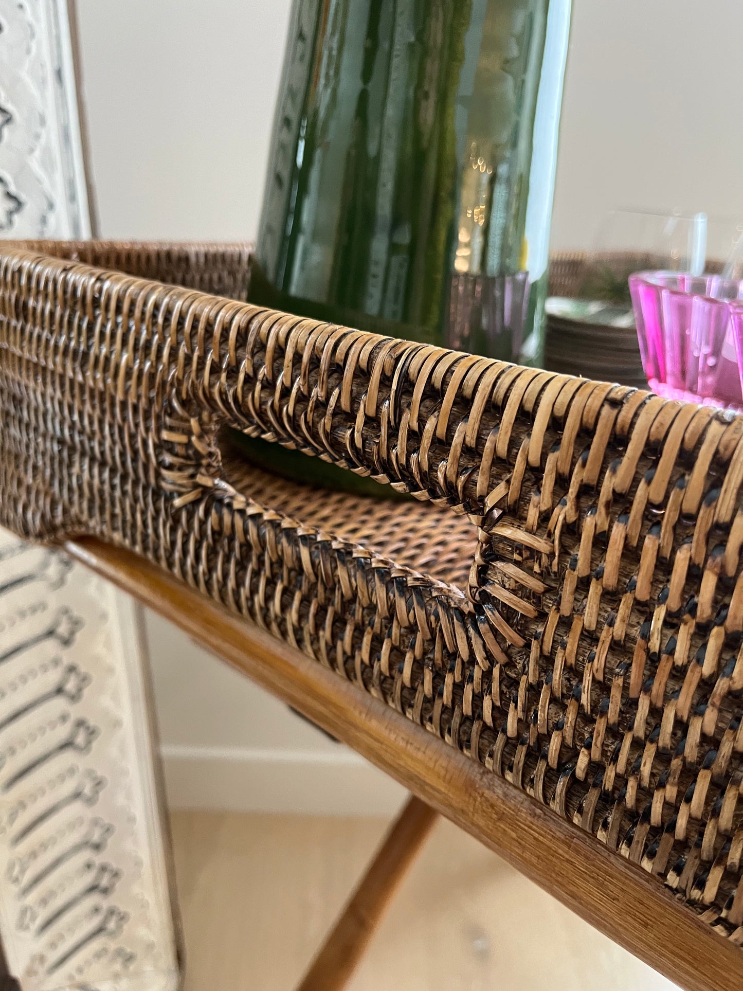Beautiful Rattan Butler Tray