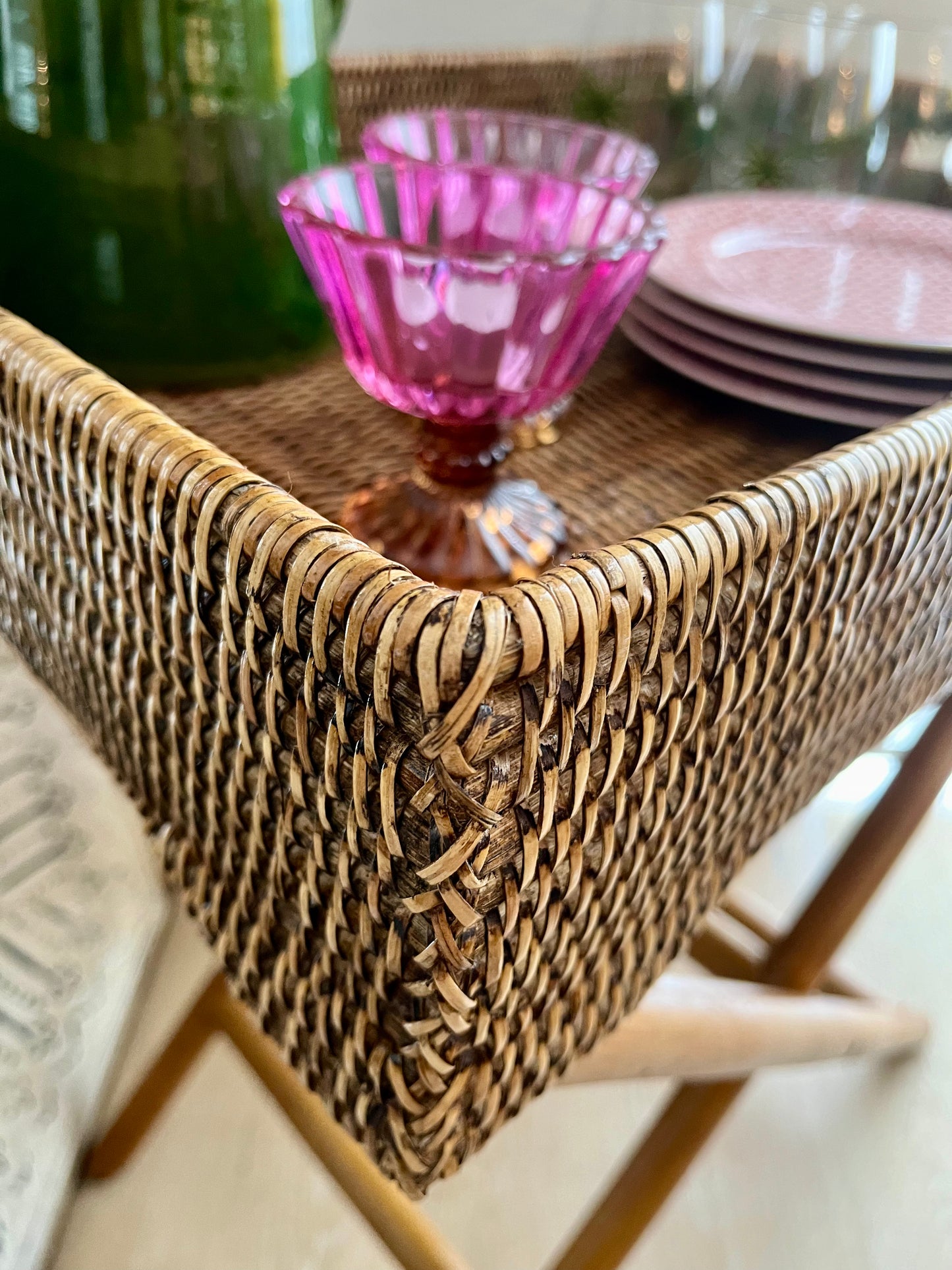 Beautiful Rattan Butler Tray