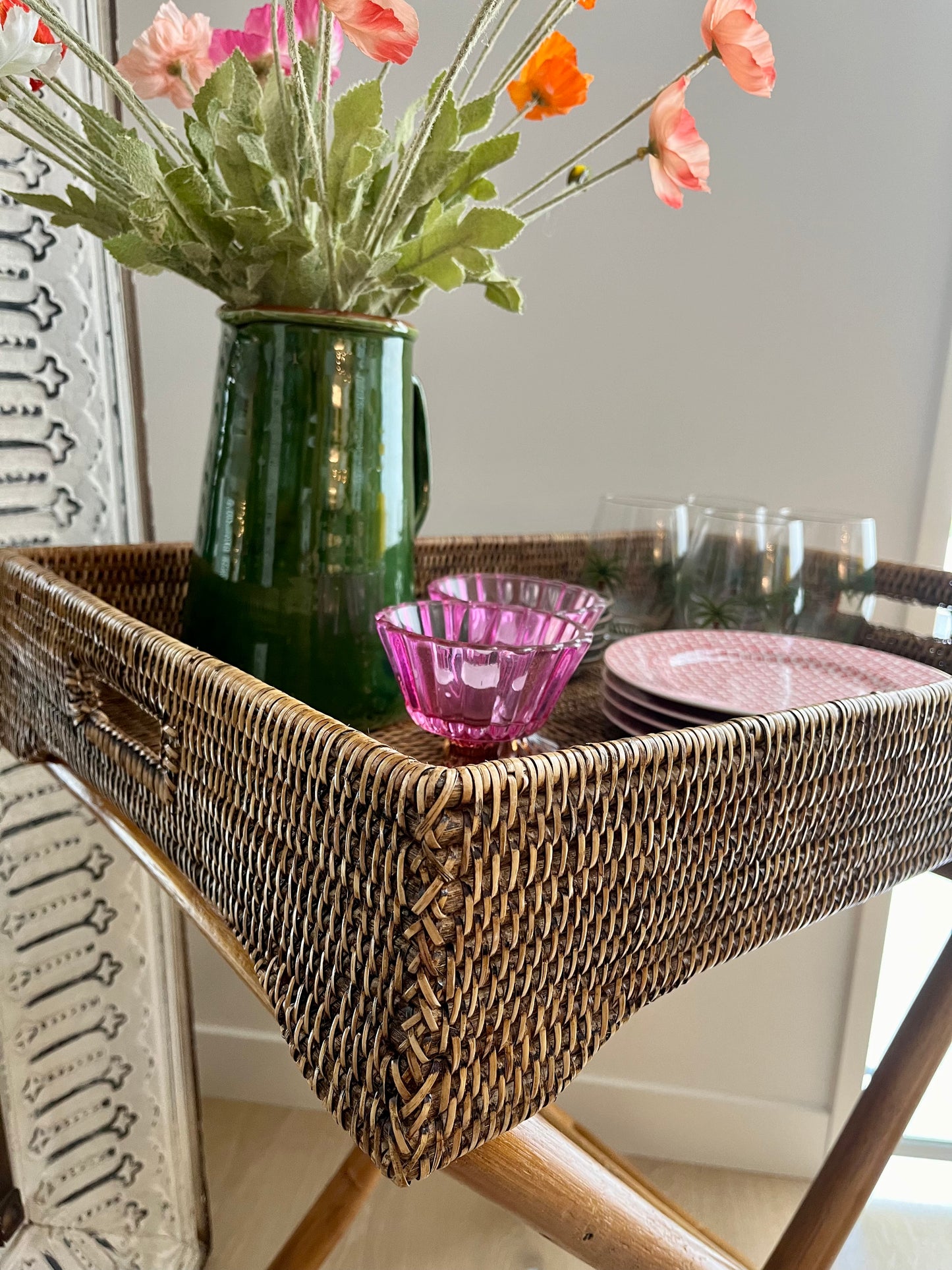 Beautiful Rattan Butler Tray