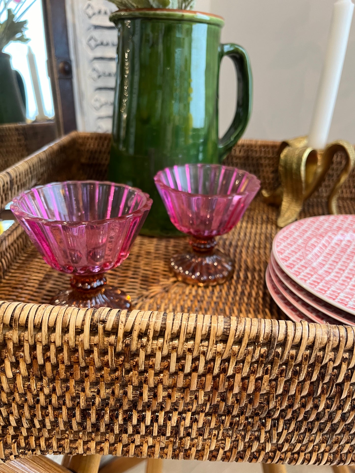 Beautiful Rattan Butler Tray