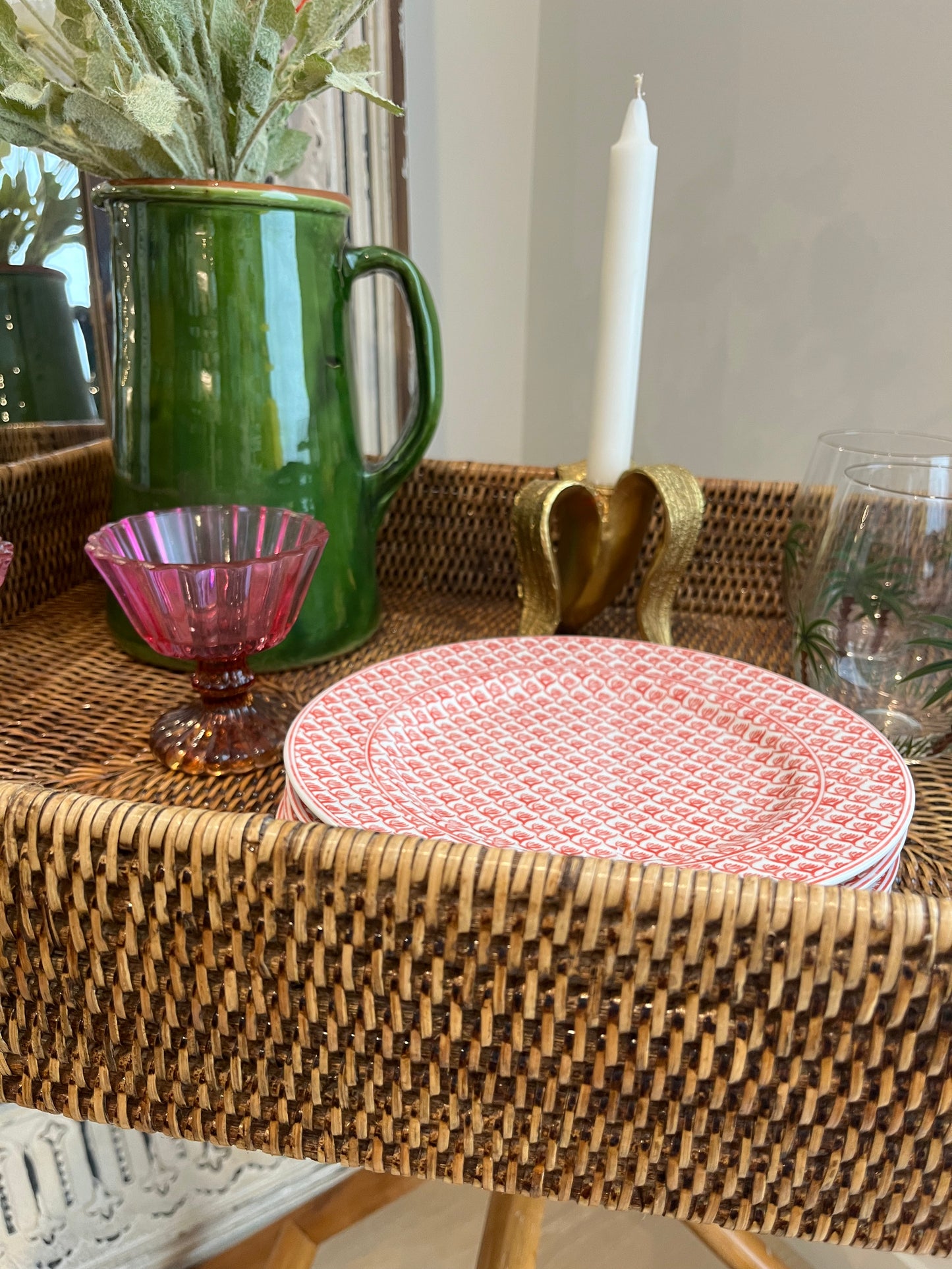 Beautiful Rattan Butler Tray